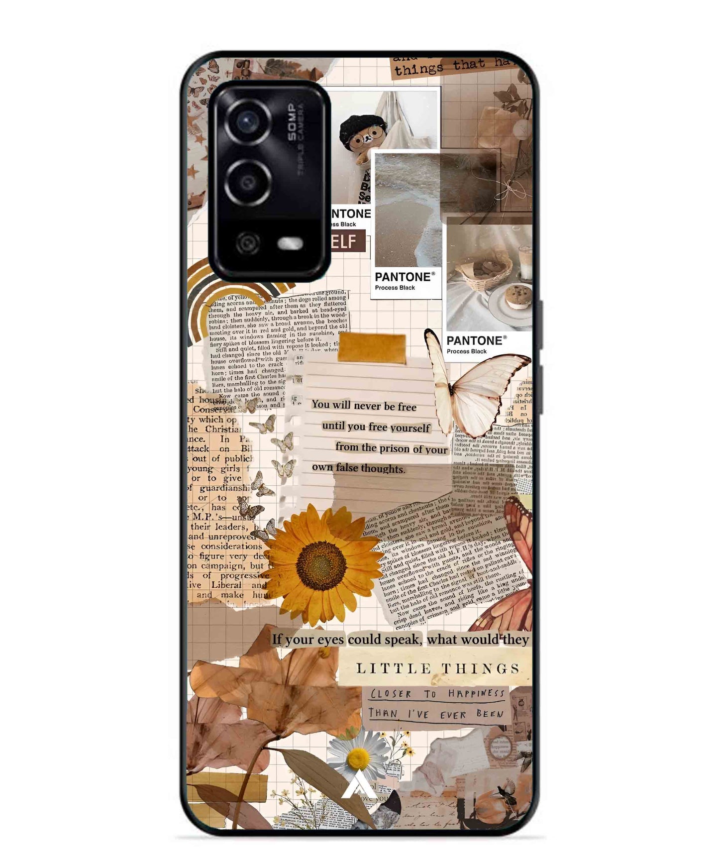 Little Things Metal Back Cover Phone Case for Oppo A53s