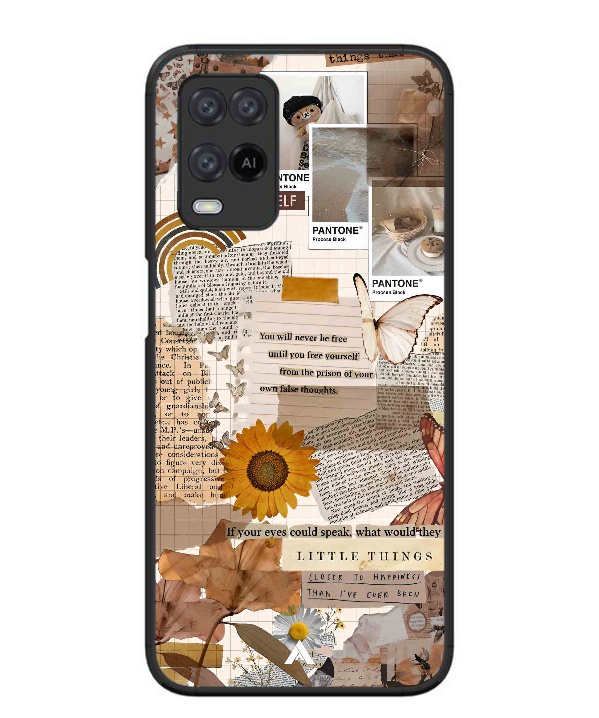 Little Things Metal Back Cover Phone Case for Oppo A54