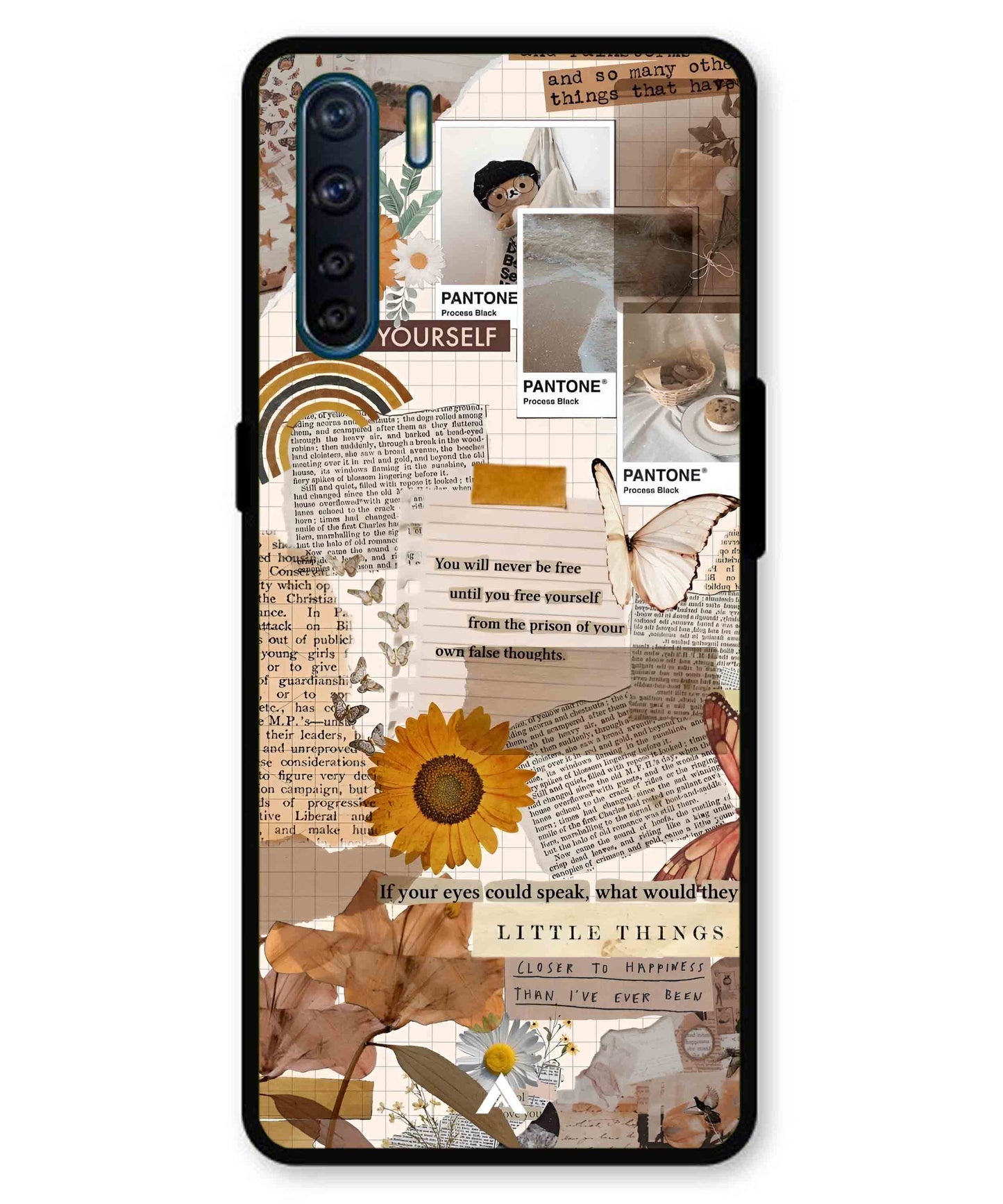 Little Things Metal Back Cover Phone Case for Oppo A91