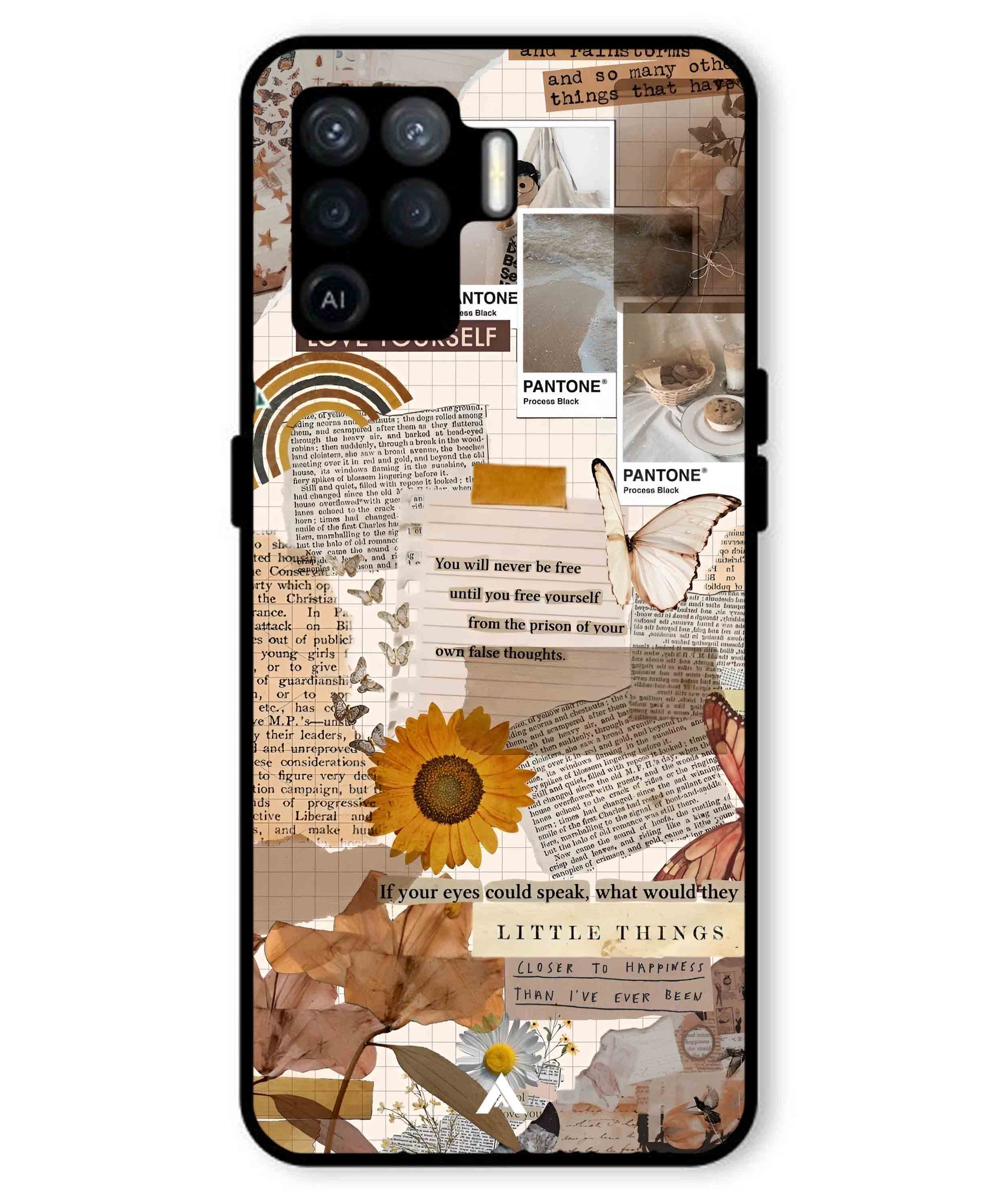 Little Things Metal Back Cover Phone Case for Oppo F19 Pro