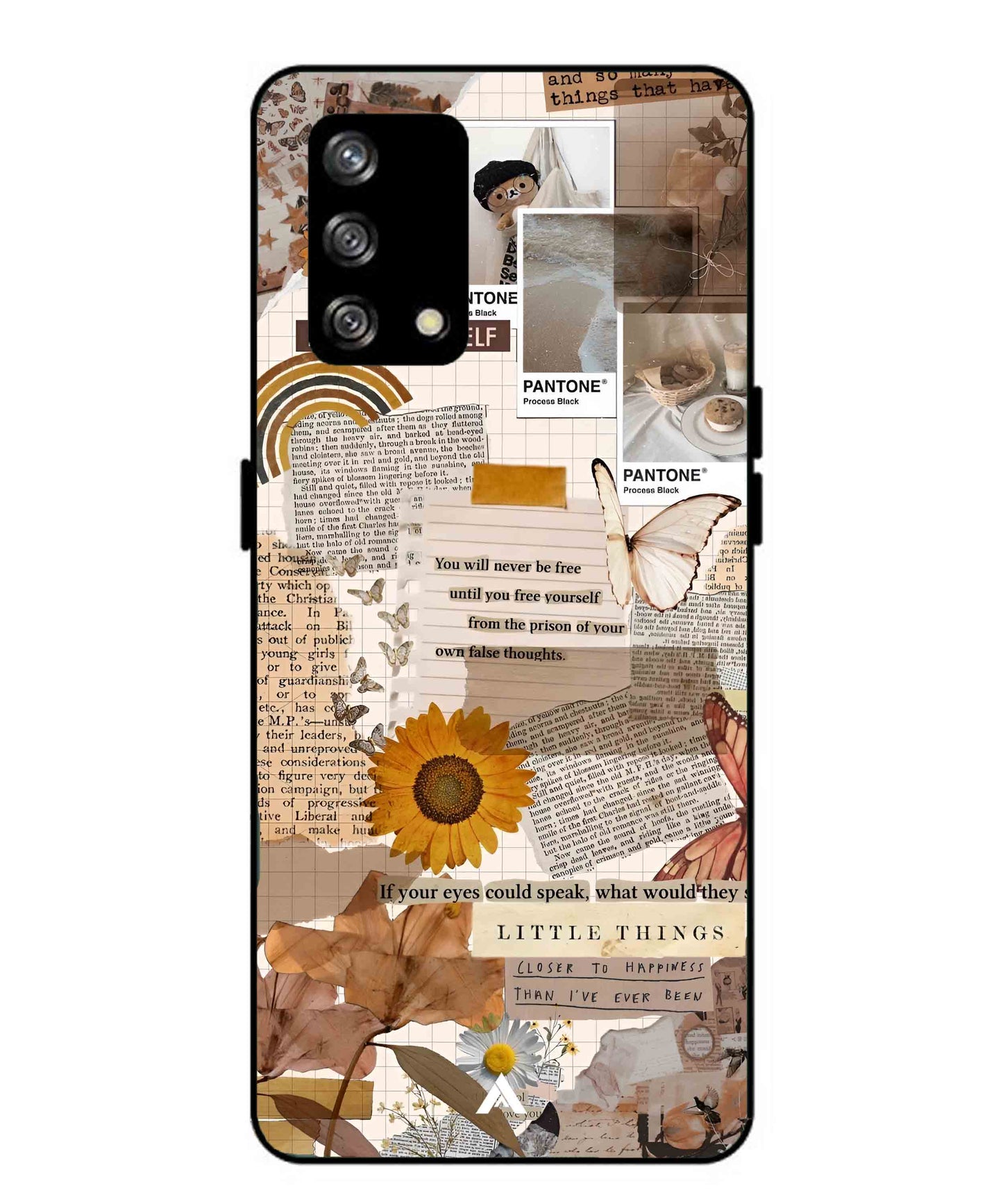 Little Things Metal Back Cover Phone Case for Oppo Reno 4F