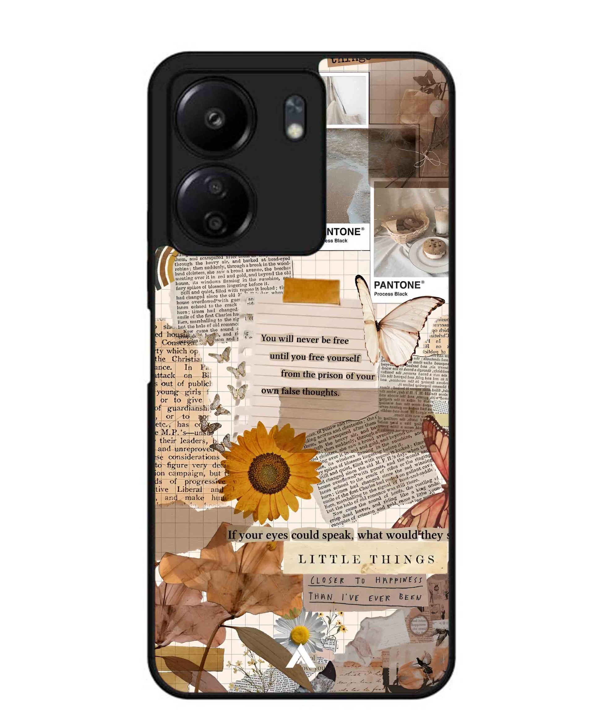Little Things Metal Back Cover Phone Case for Poco C65