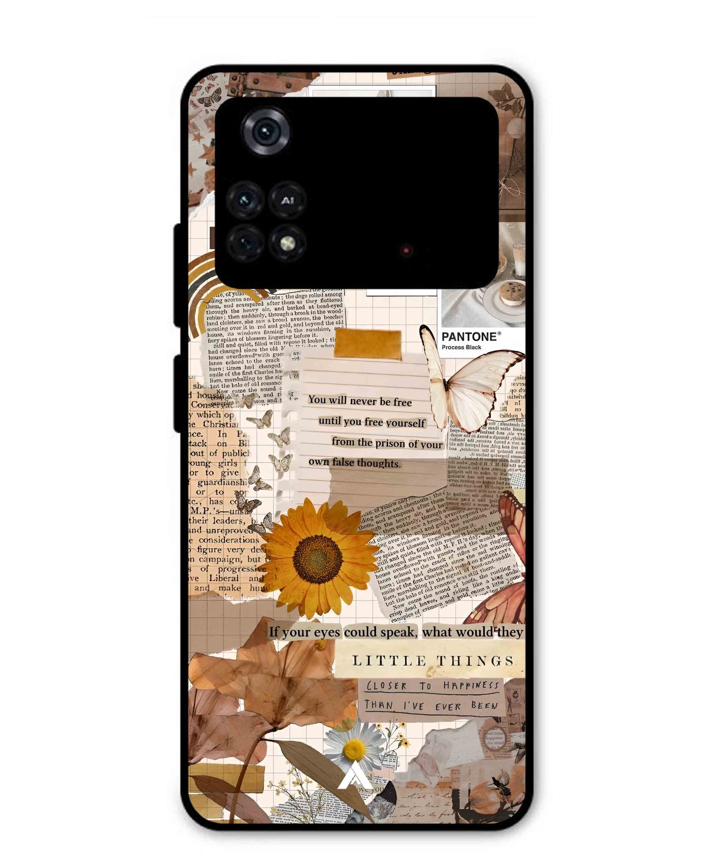 Little Things Metal Back Cover Phone Case for Poco M4 Pro 4G