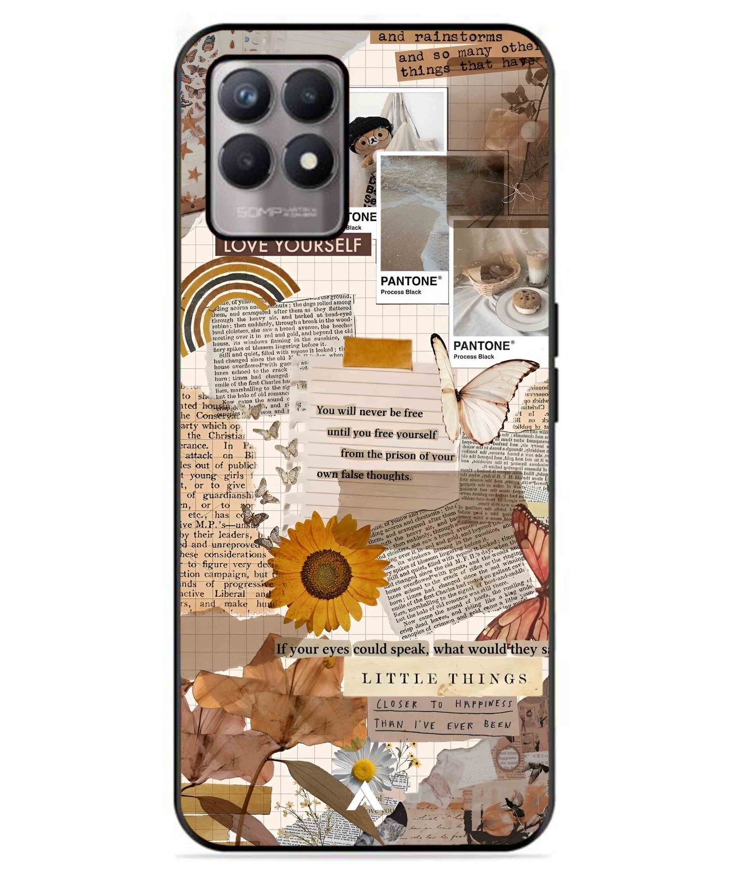 Little Things Metal Back Cover Phone Case for Realme 8 4G