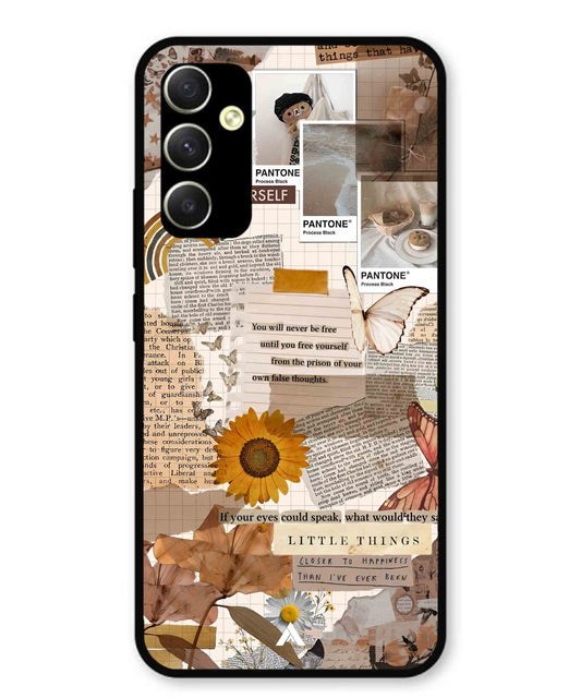 Little Things Metal Back Cover Phone Case for Samsung Galaxy A34 5G