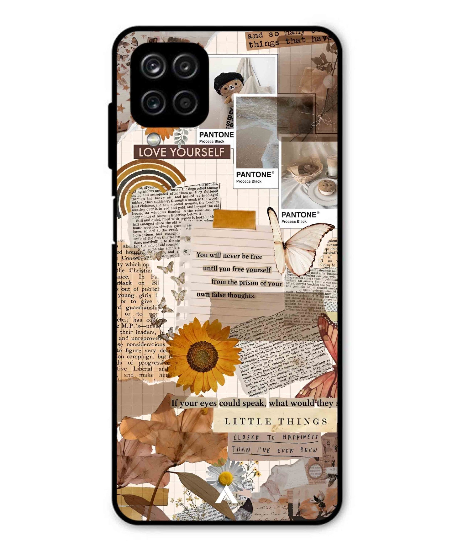 Little Things Metal Back Cover Phone Case for Samsung Galaxy F12