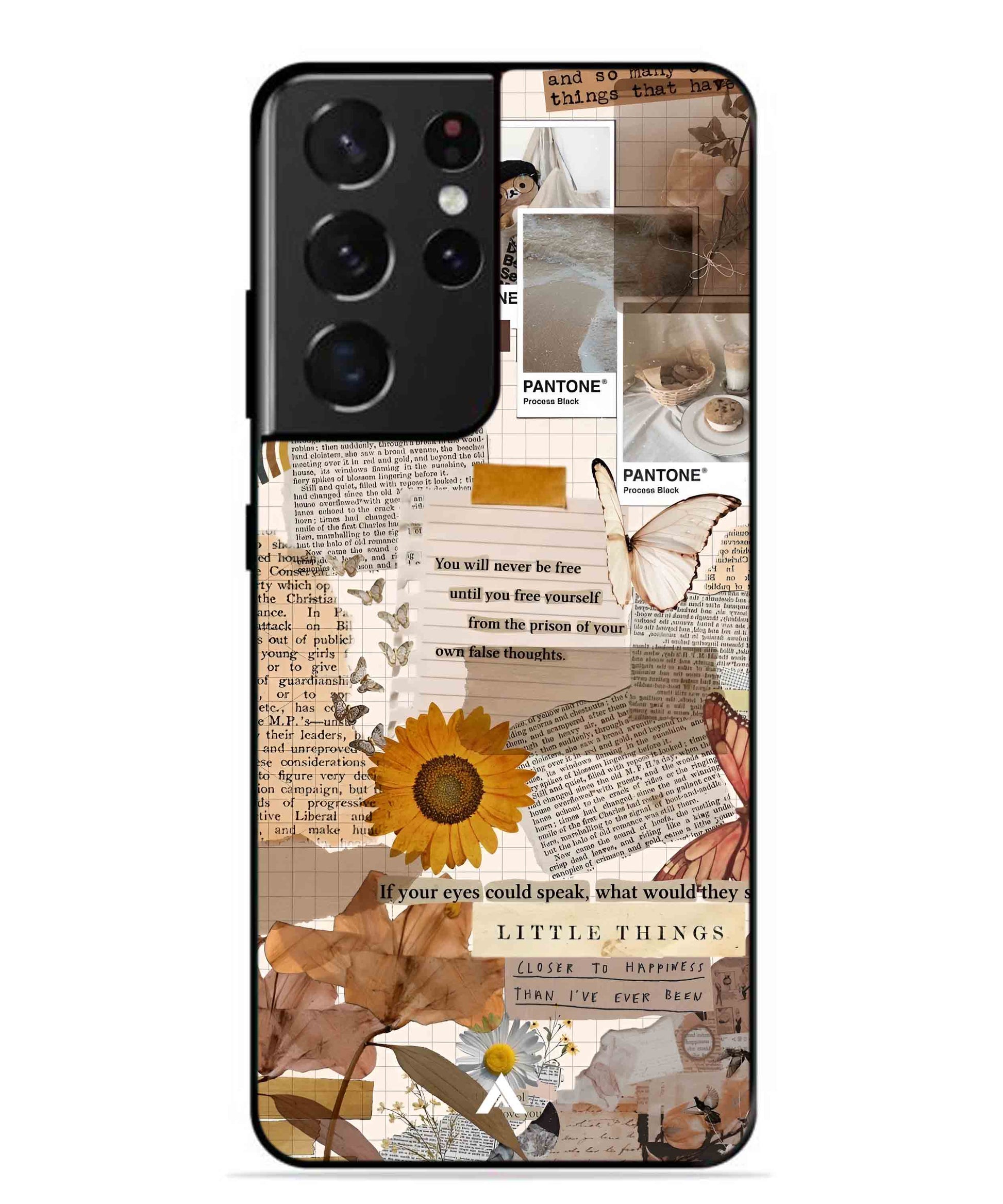 Little Things Metal Back Cover Phone Case for Samsung Galaxy S21 Ultra