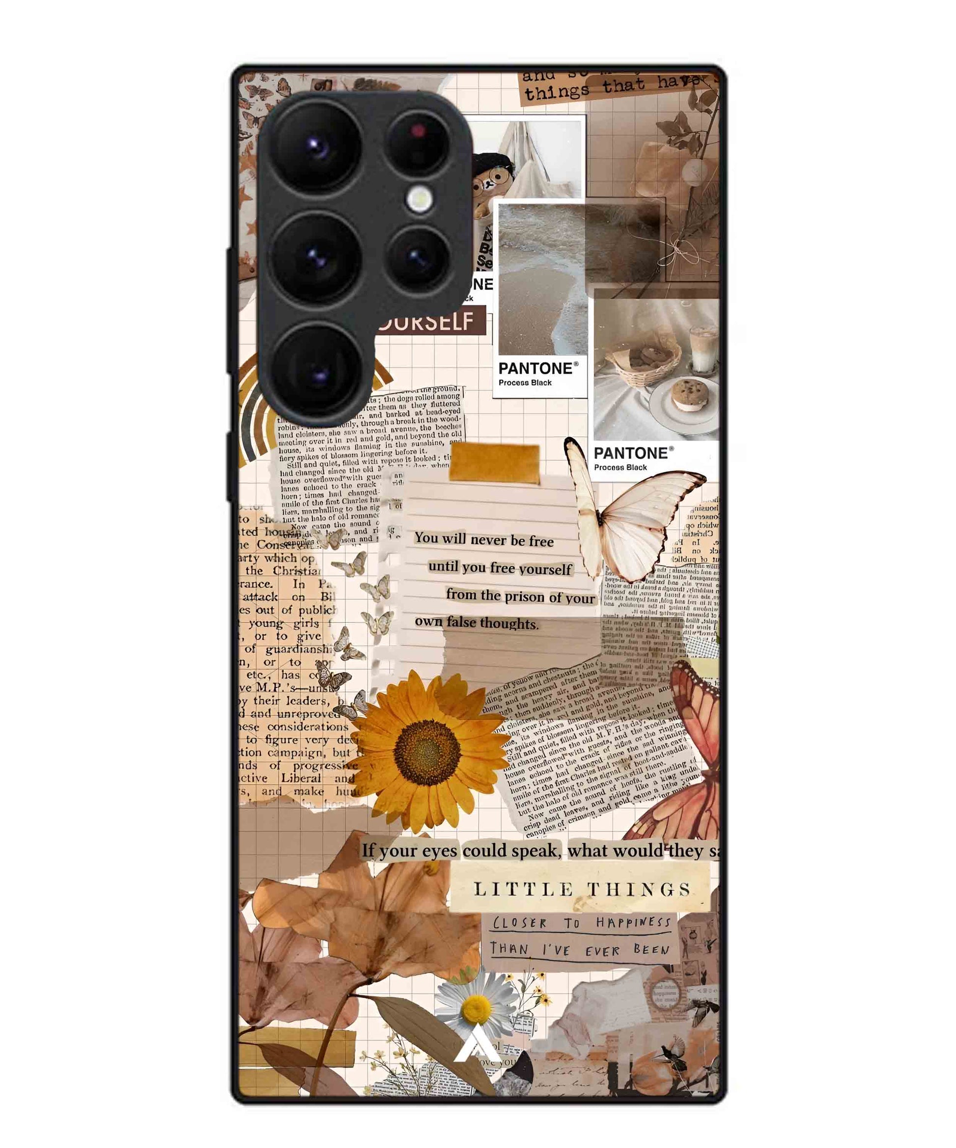 Little Things Metal Back Cover Phone Case for Samsung Galaxy S22 Ultra