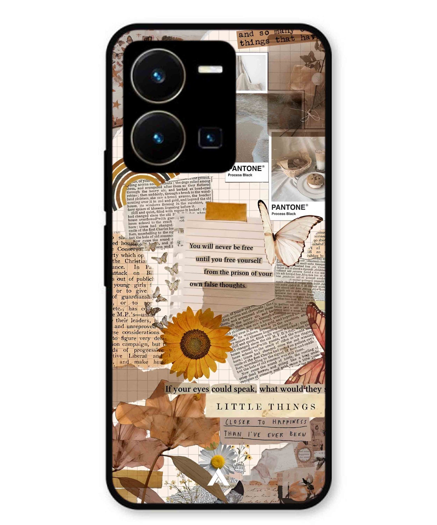 Little Things Metal Back Cover Phone Case for Vivo Y35