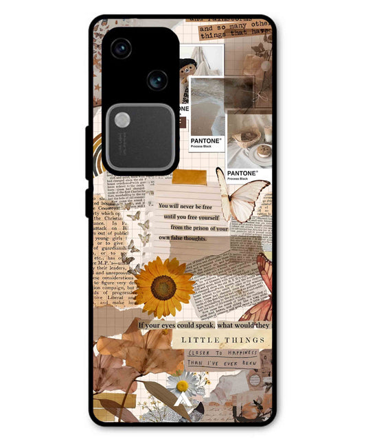 Little Things Metal Back Cover Phone Case for Vivo v30