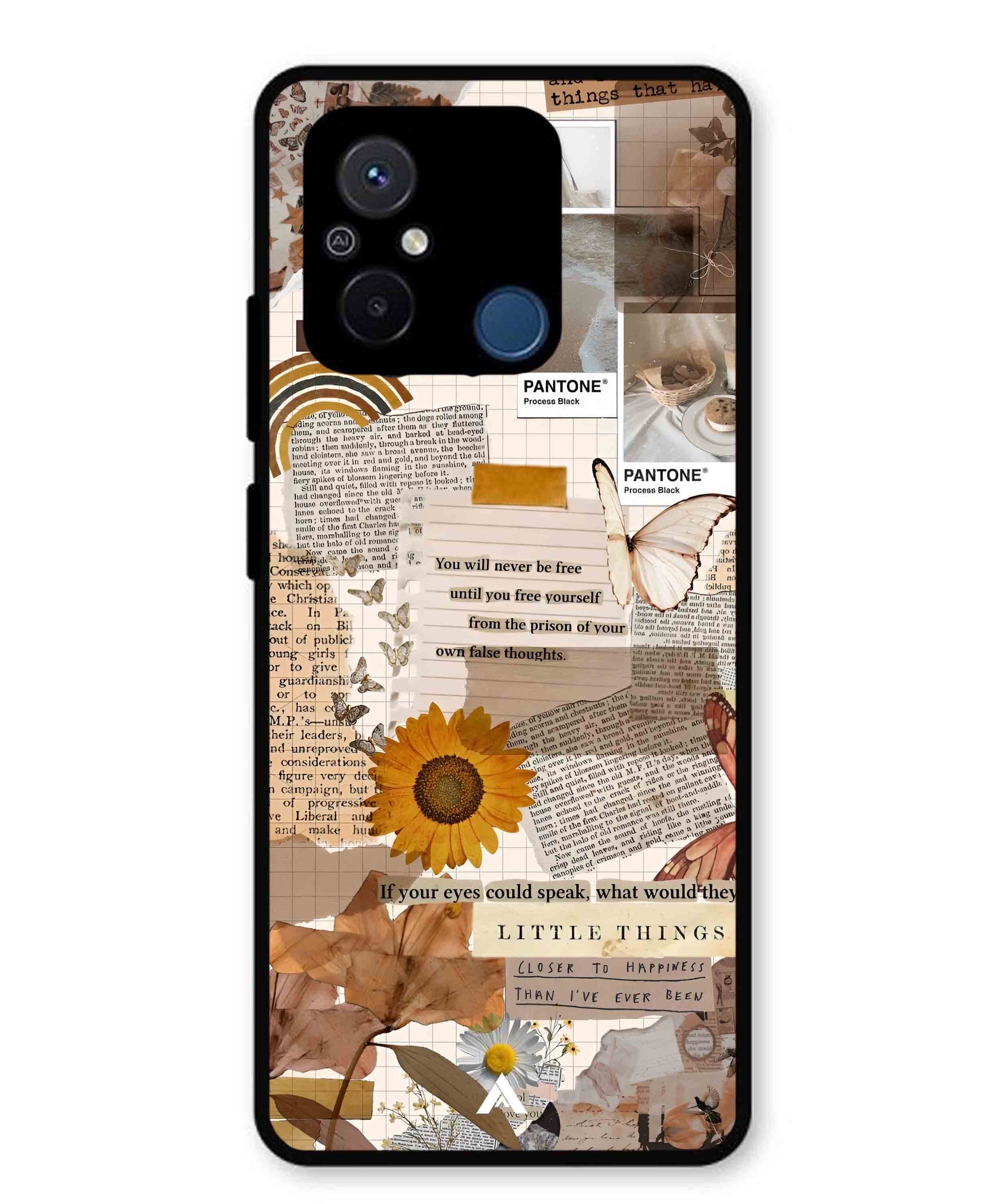 Little Things Metal Back Cover Phone Case for Xiaomi Redmi 12C