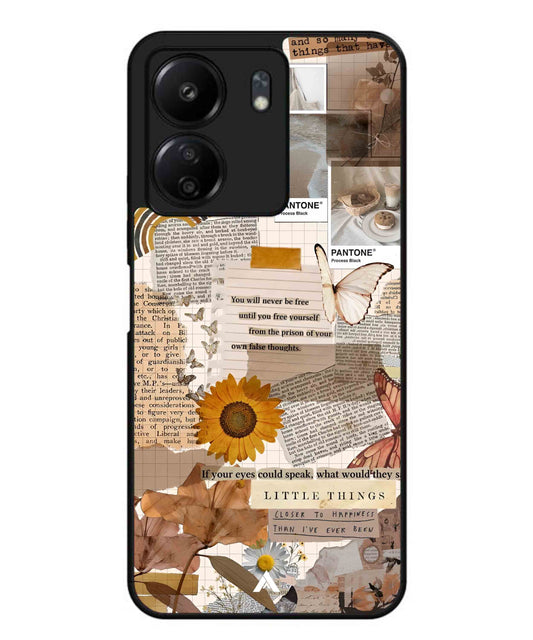 Little Things Metal Back Cover Phone Case for Xiaomi Redmi 13C 4G