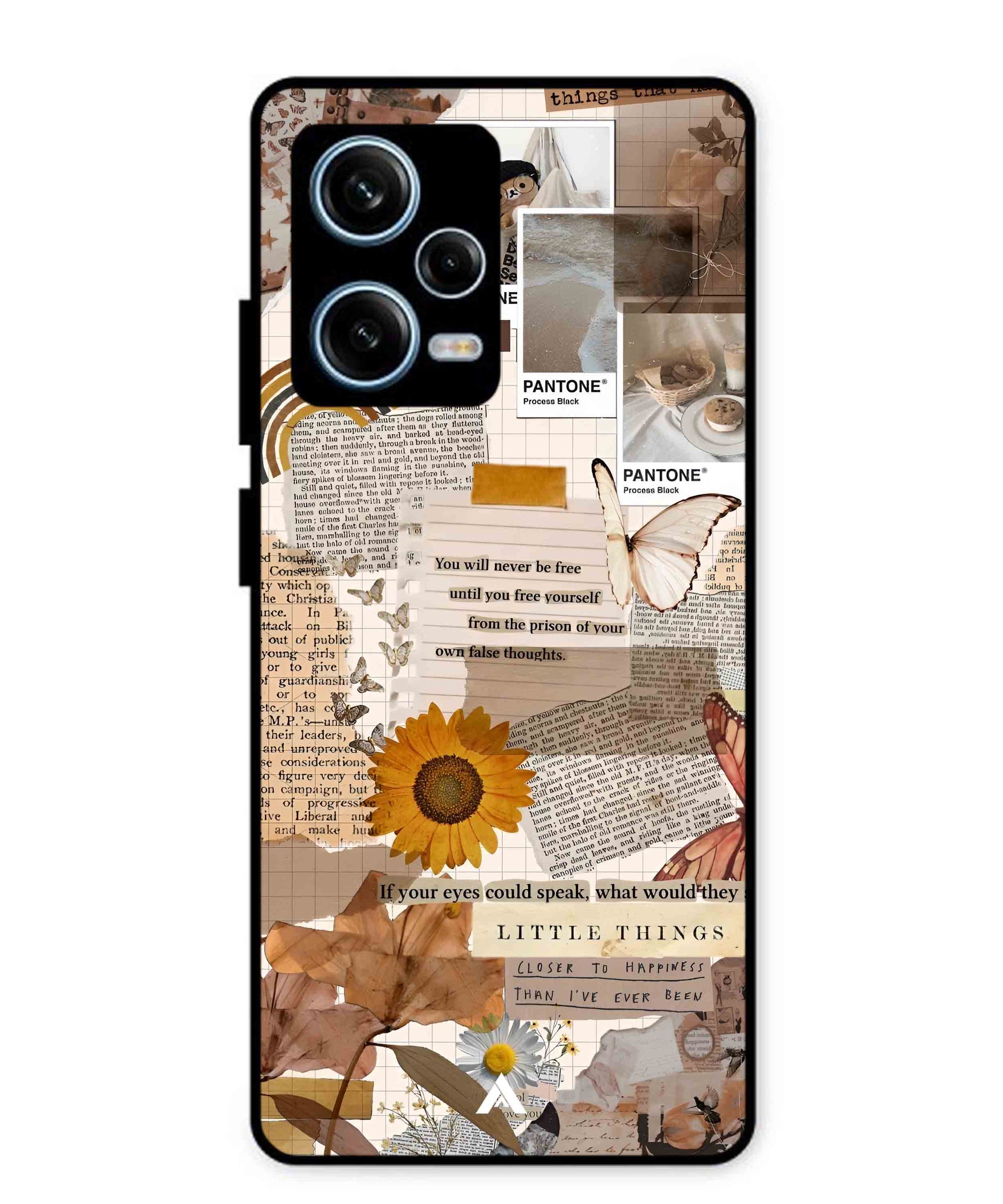 Little Things Metal Back Cover Phone Case for Xiaomi Redmi Note 12 Pro Plus