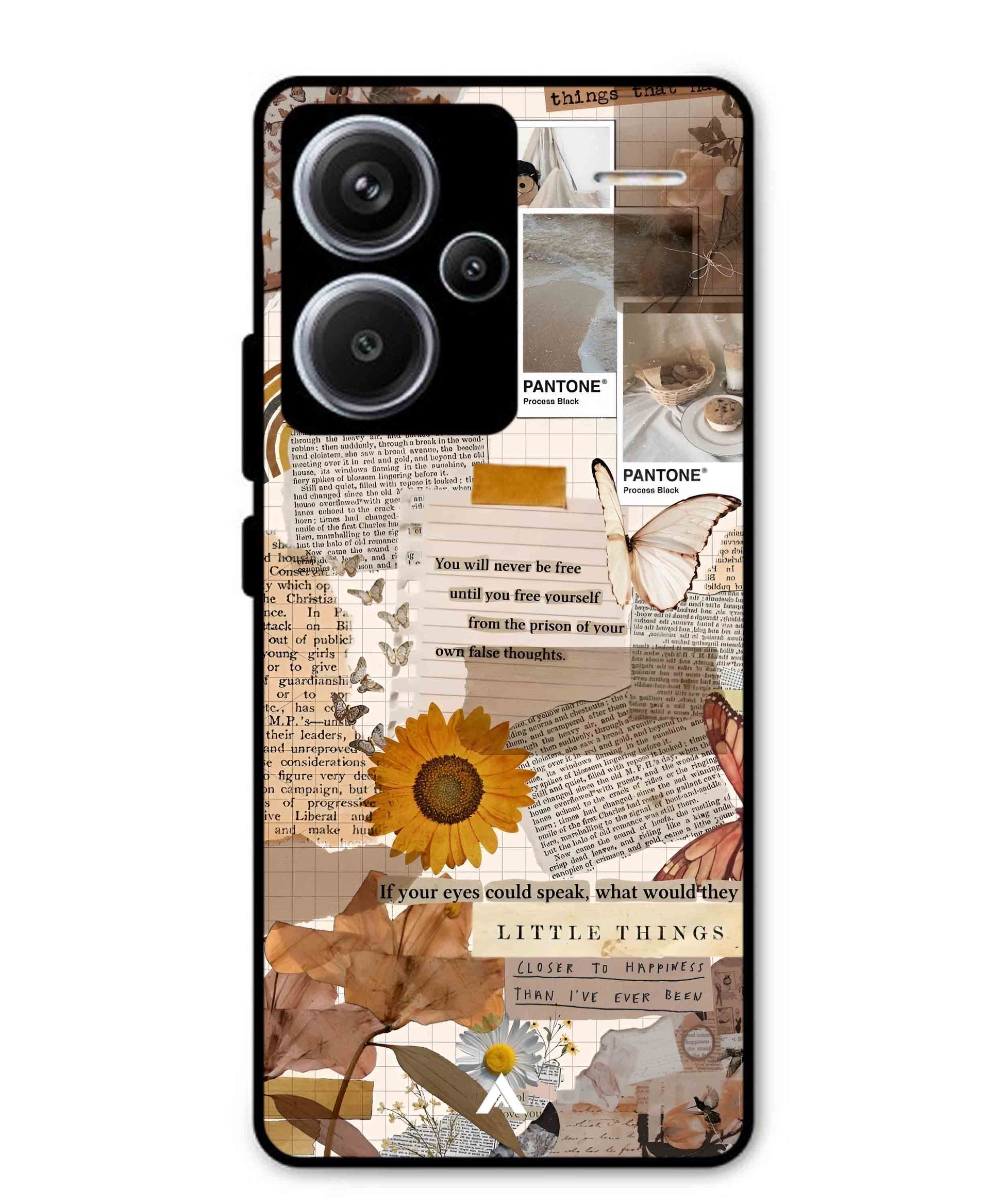 Little Things Metal Back Cover Phone Case for Xiaomi Redmi Note 13 Pro Plus