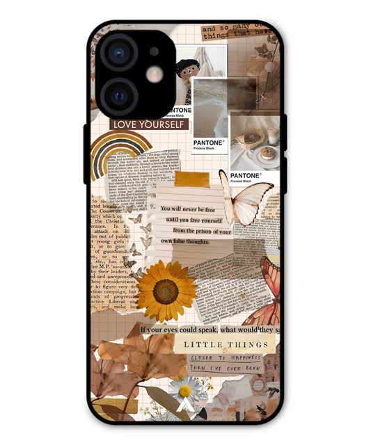 Little Things Metal Back Cover Phone Case for iPhone 12 Mini