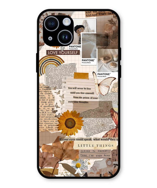 Little Things Metal Back Cover Phone Case for iPhone 14