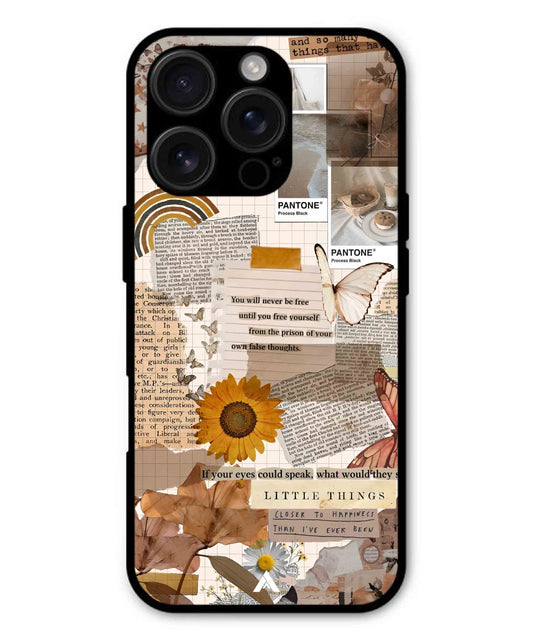 Little Things Metal Back Cover Phone Case for iPhone 14 Pro