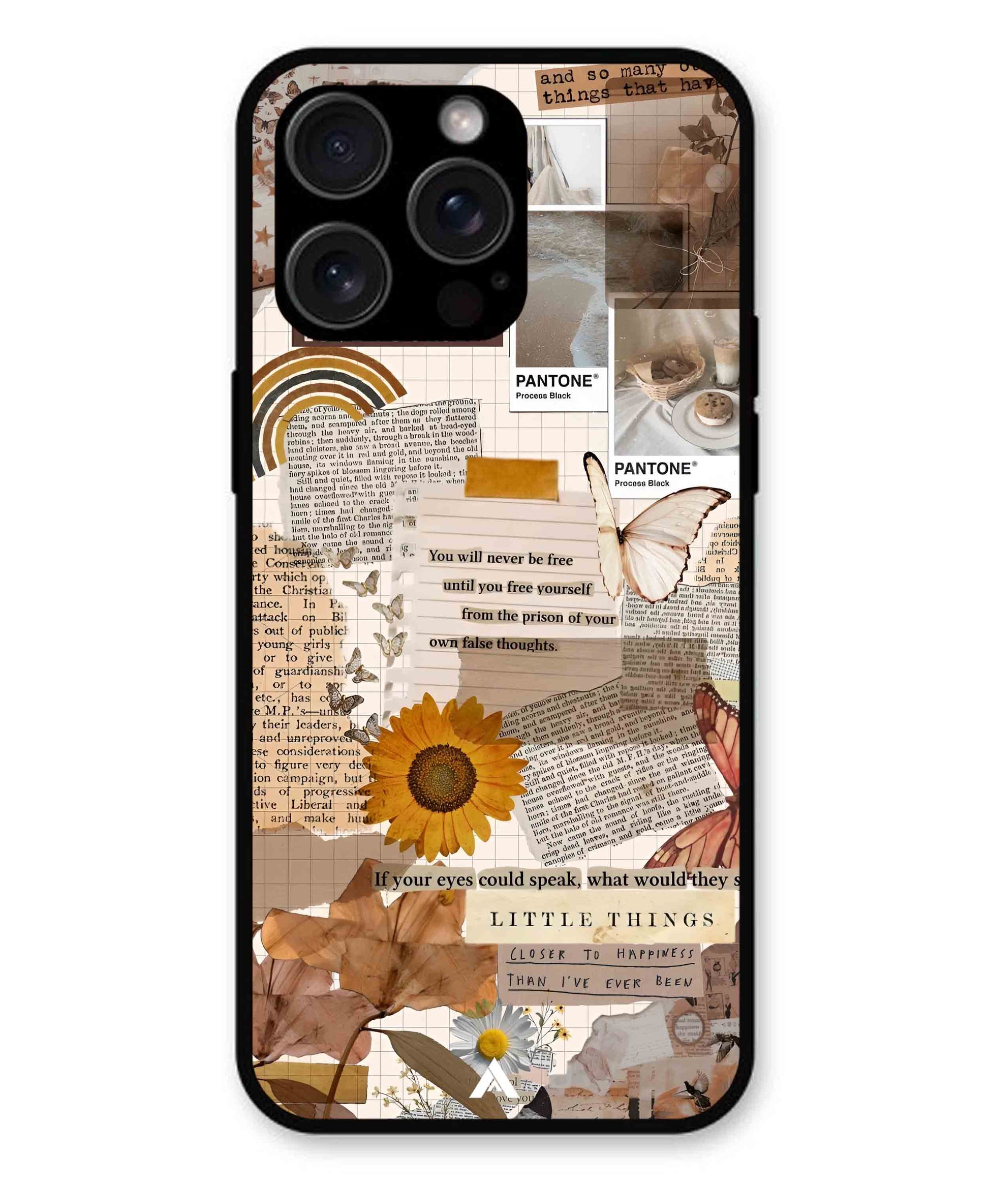 Little Things Metal Back Cover Phone Case for iPhone 14 Pro Max