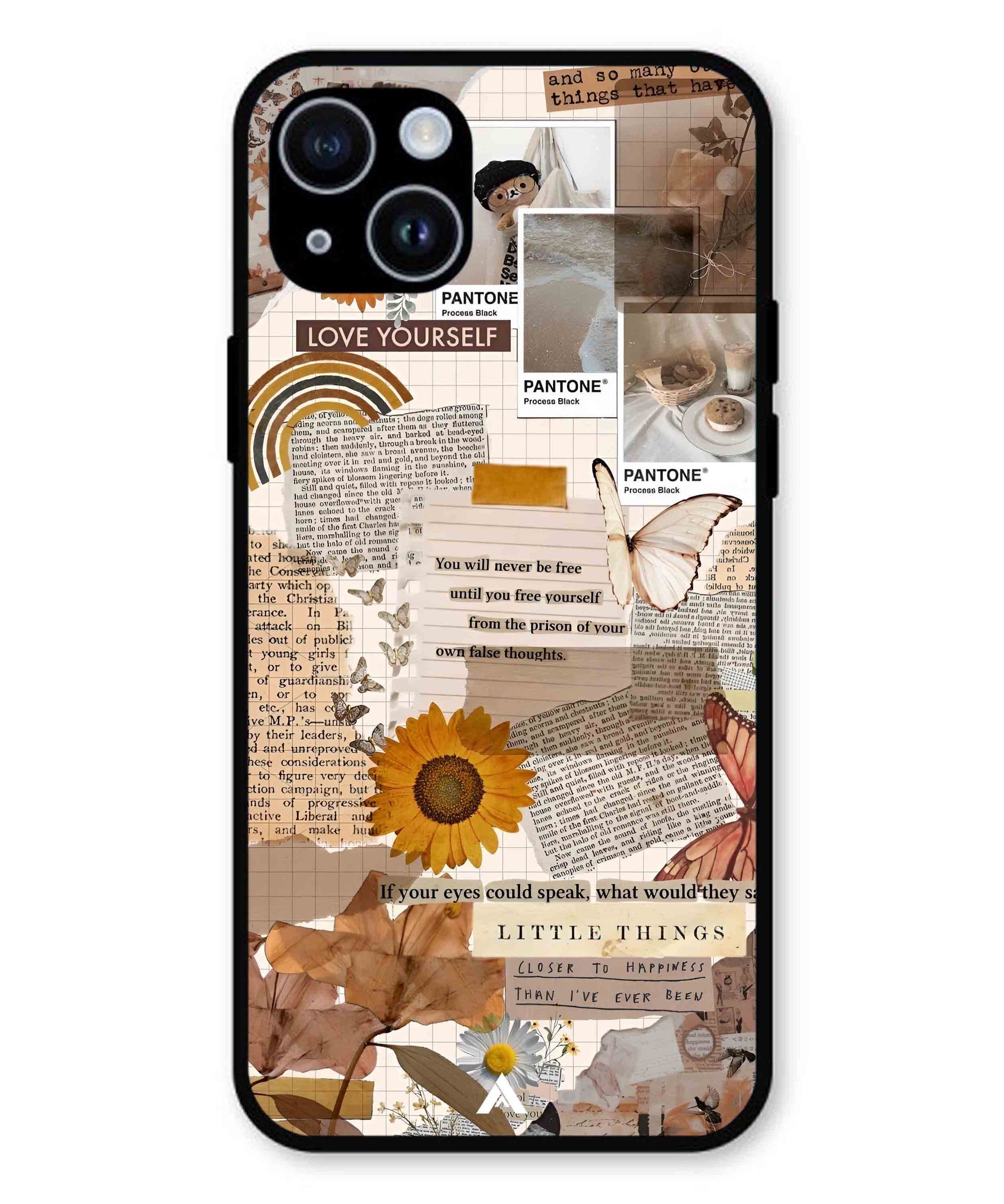 Little Things Metal Back Cover Phone Case for iPhone 15 Plus