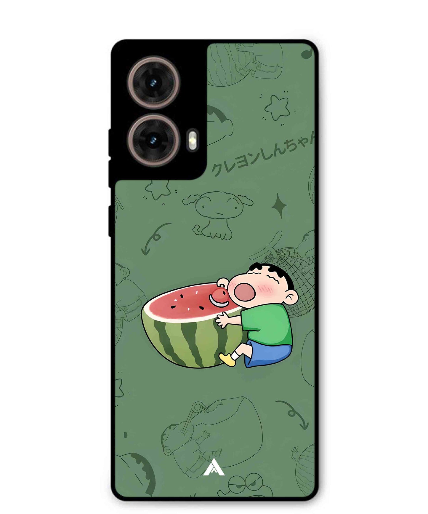 Melon Shinchan Metal Back Cover Phone Case for Moto Edge 50 Fusion