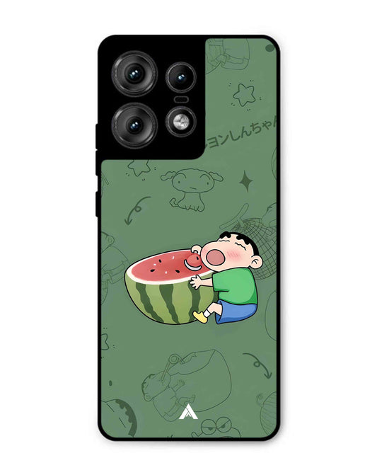 Melon Shinchan Metal Back Cover Phone Case for Moto Edge 50 Pro