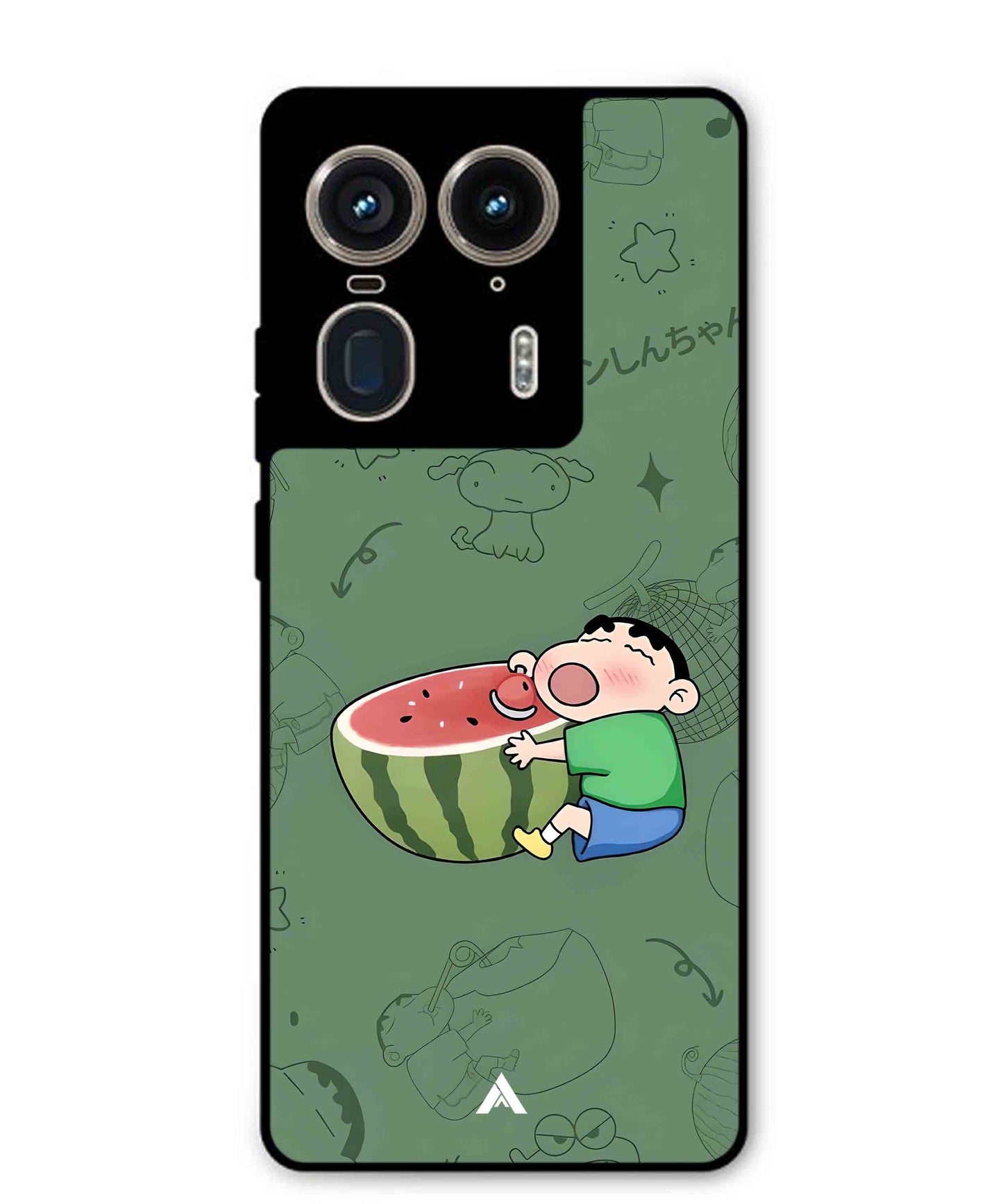 Melon Shinchan Metal Back Cover Phone Case for Moto Edge 50 Ultra