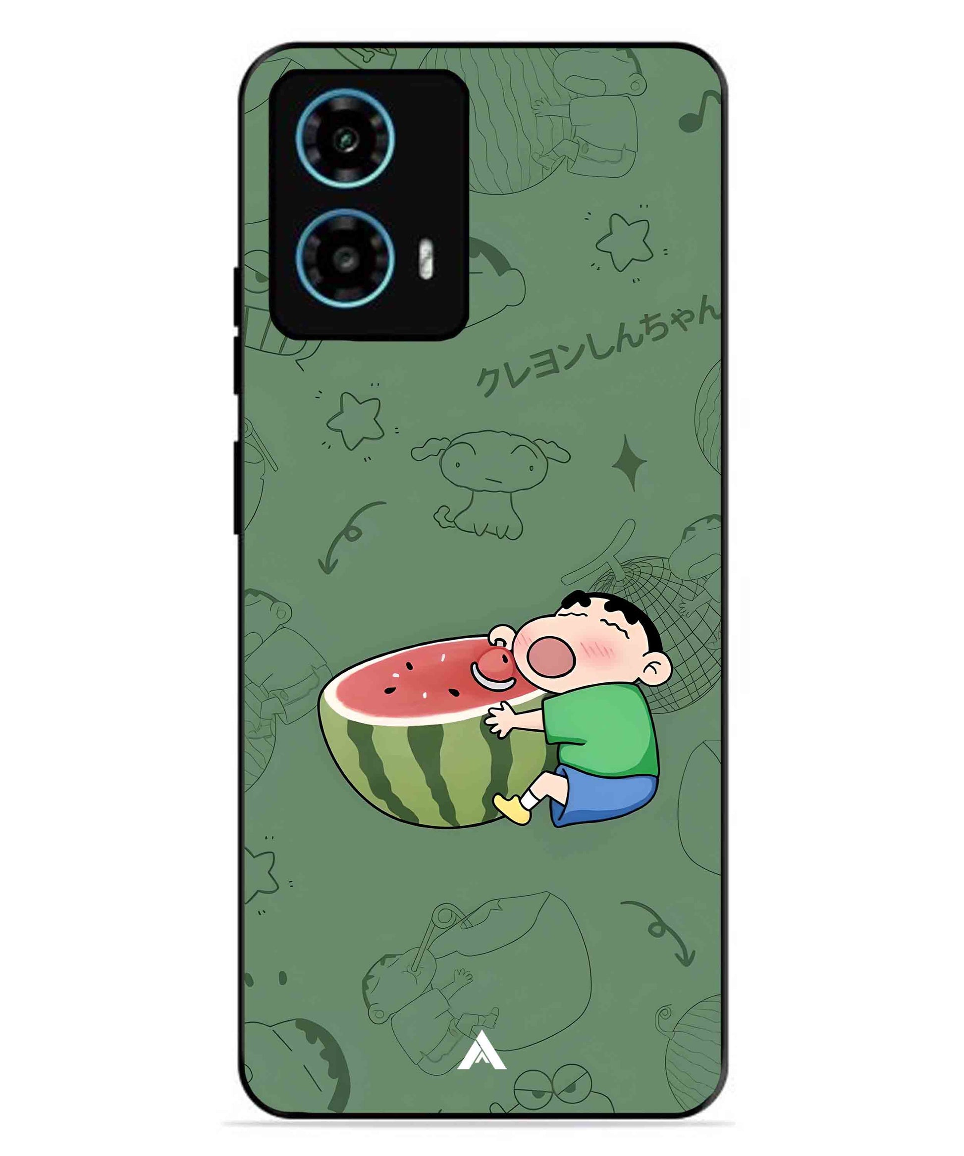 Melon Shinchan Metal Back Cover Phone Case for Moto G34