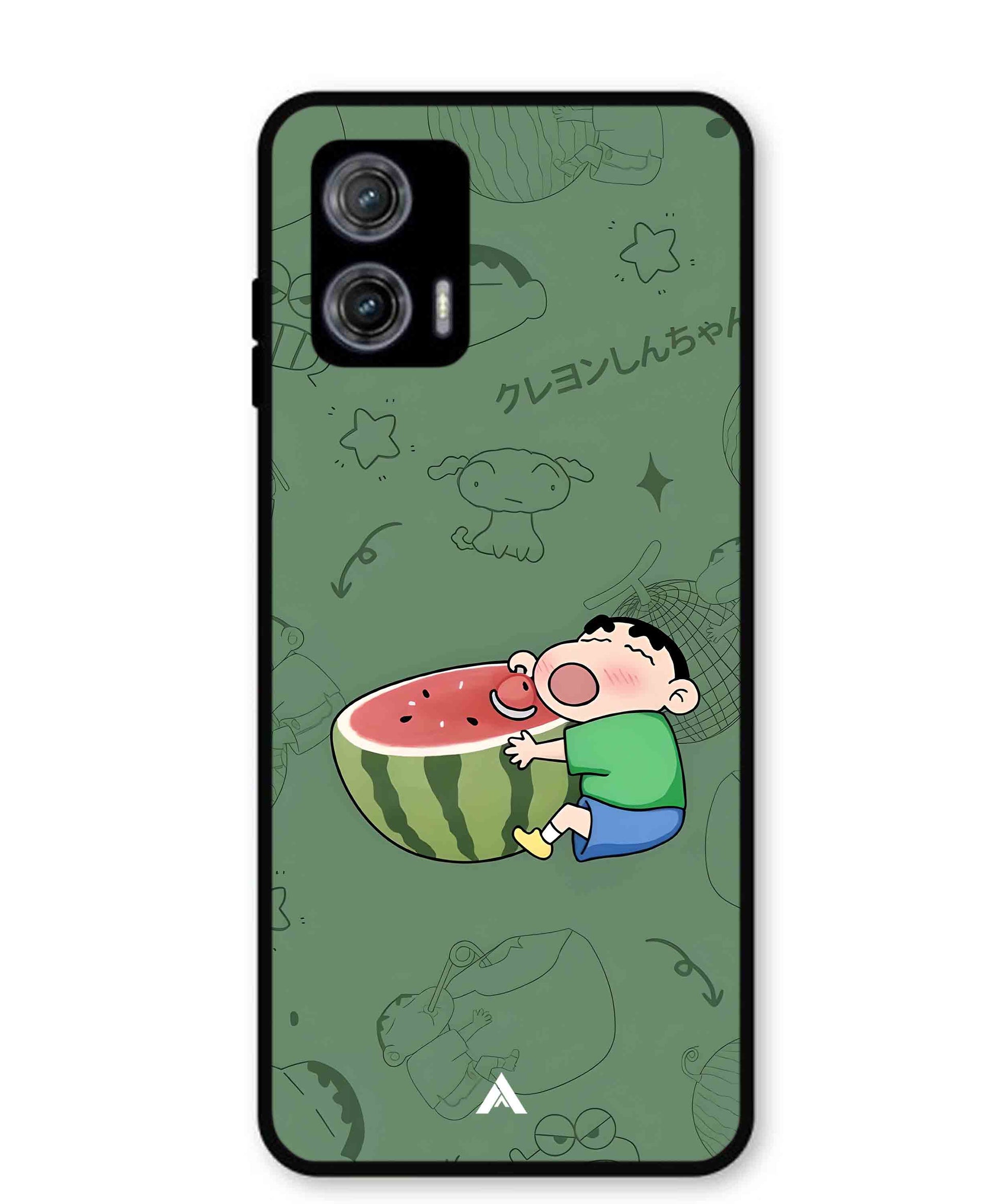 Melon Shinchan Metal Back Cover Phone Case for Moto G73