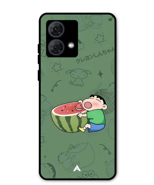 Melon Shinchan Metal Back Cover Phone Case for Moto G84