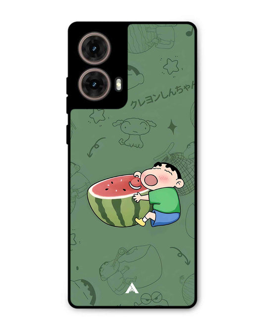 Melon Shinchan Metal Back Cover Phone Case for Moto G85