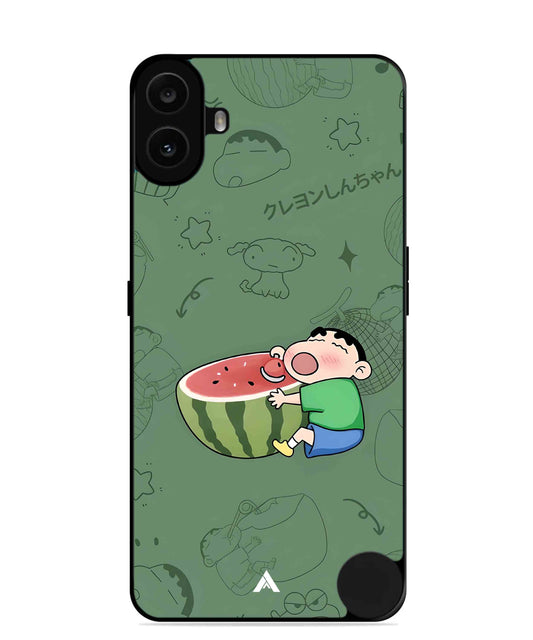Melon Shinchan Metal Back Cover Phone Case for Nothing CMF Phone 1