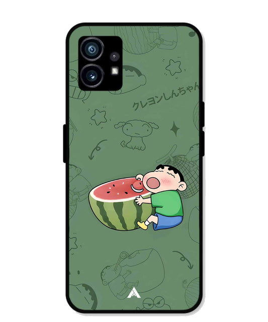 Melon Shinchan Metal Back Cover Phone Case for Nothing Phone 1