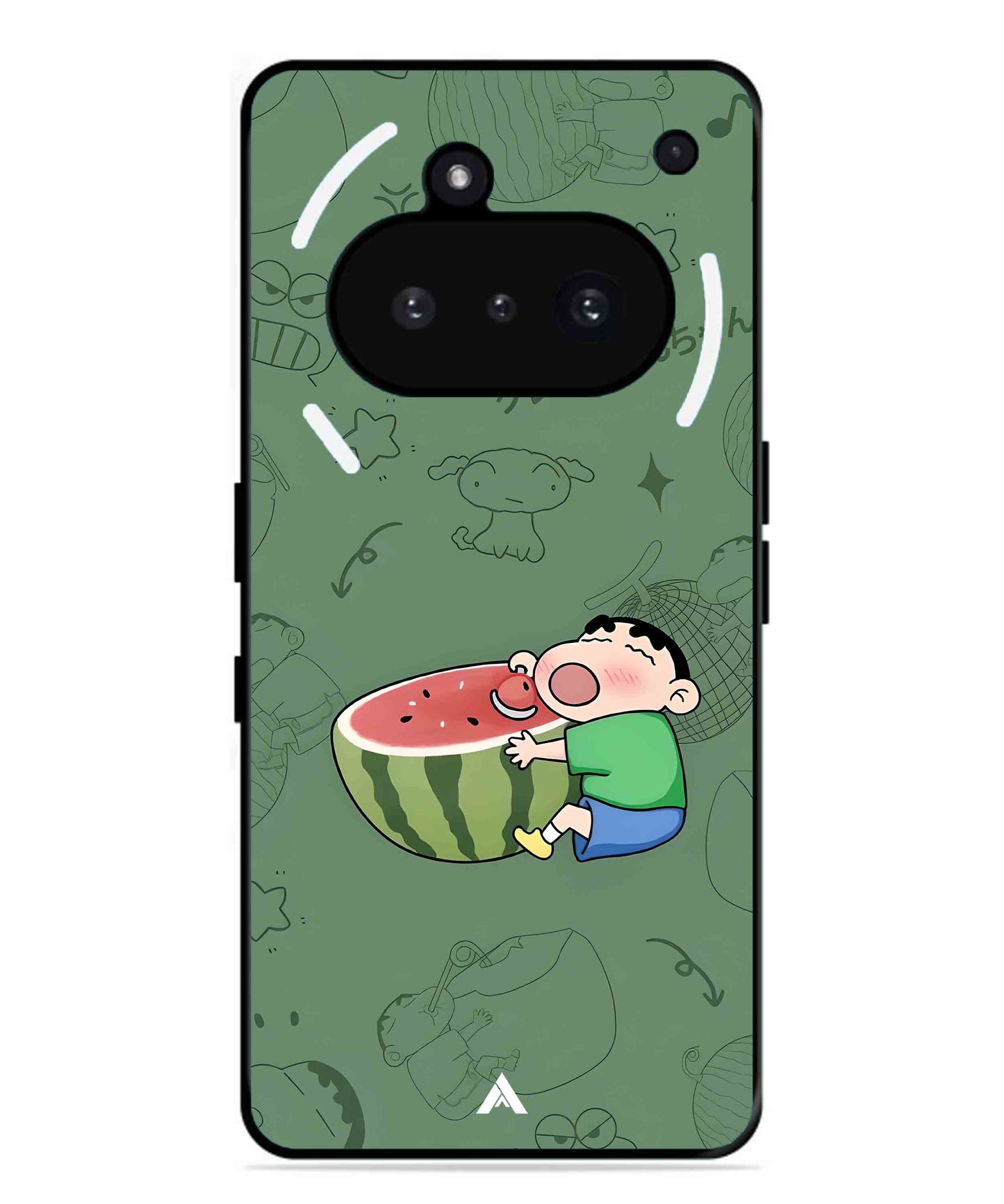Melon Shinchan Metal Back Cover Phone Case for Nothing Phone 3a