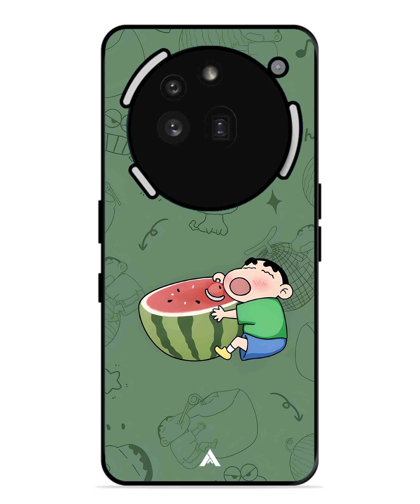 Melon Shinchan Metal Back Cover Phone Case for Nothing Phone 3a Pro