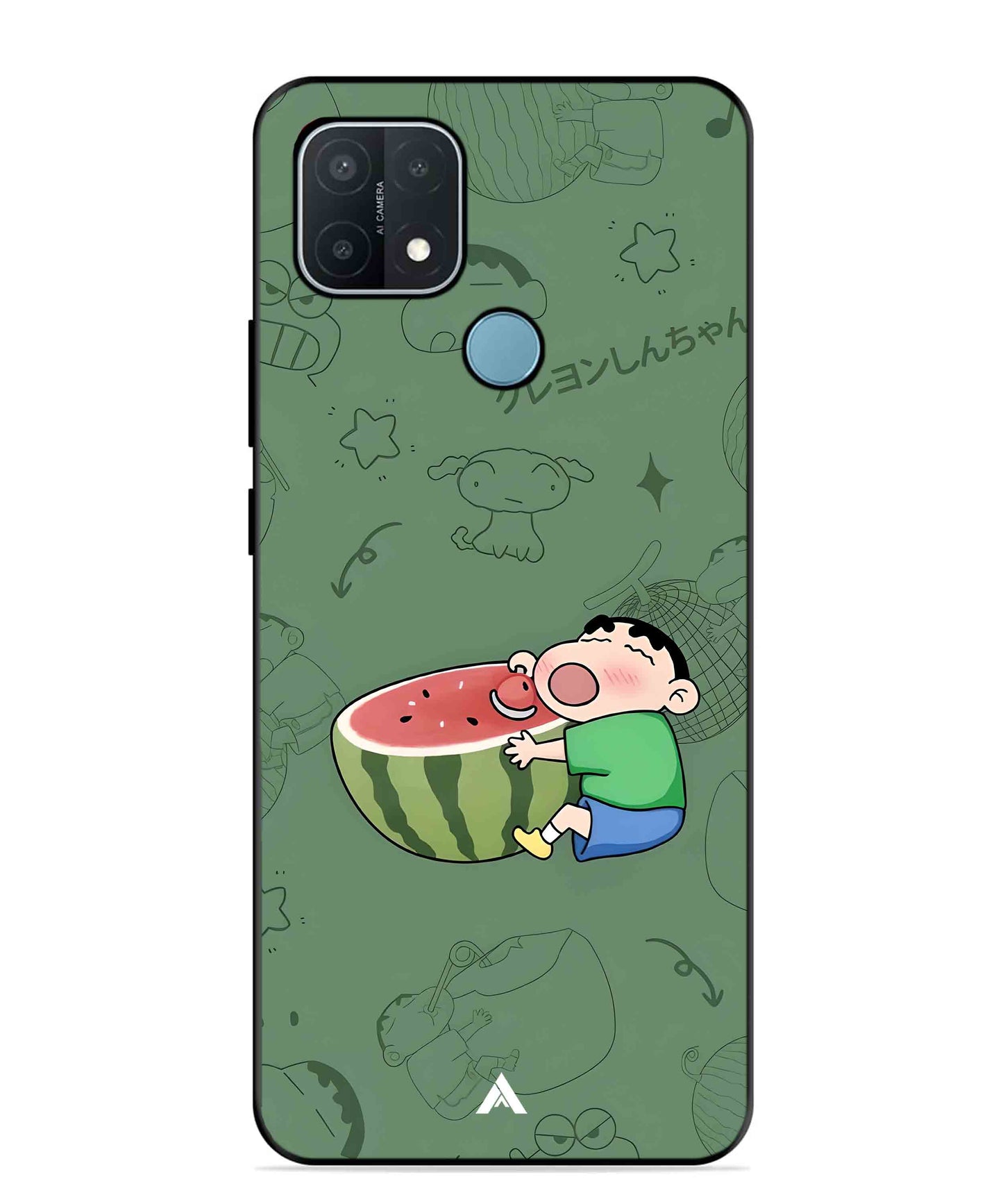 Melon Shinchan Metal Back Cover Phone Case for OPPO A15