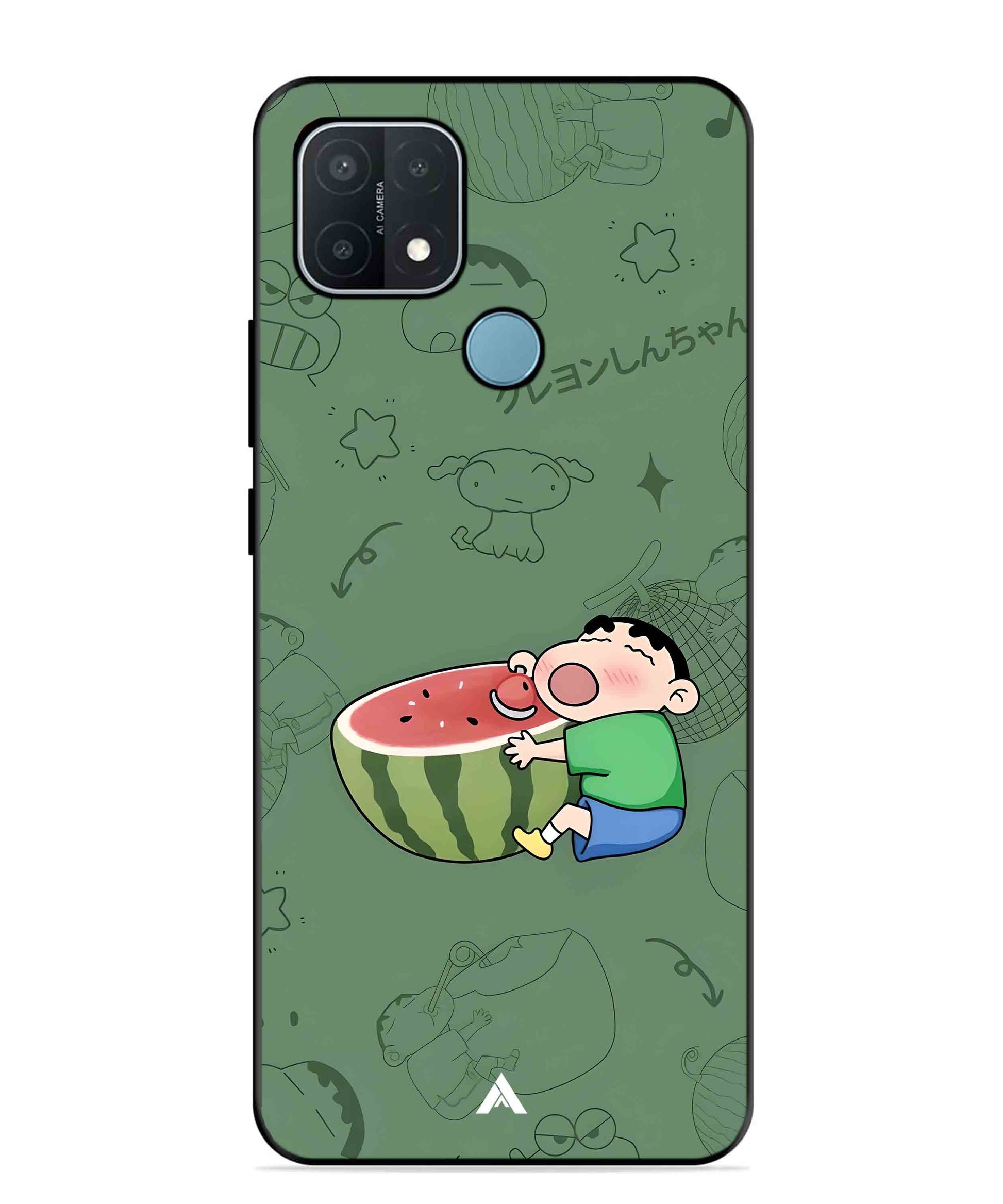 Melon Shinchan Metal Back Cover Phone Case for OPPO A15