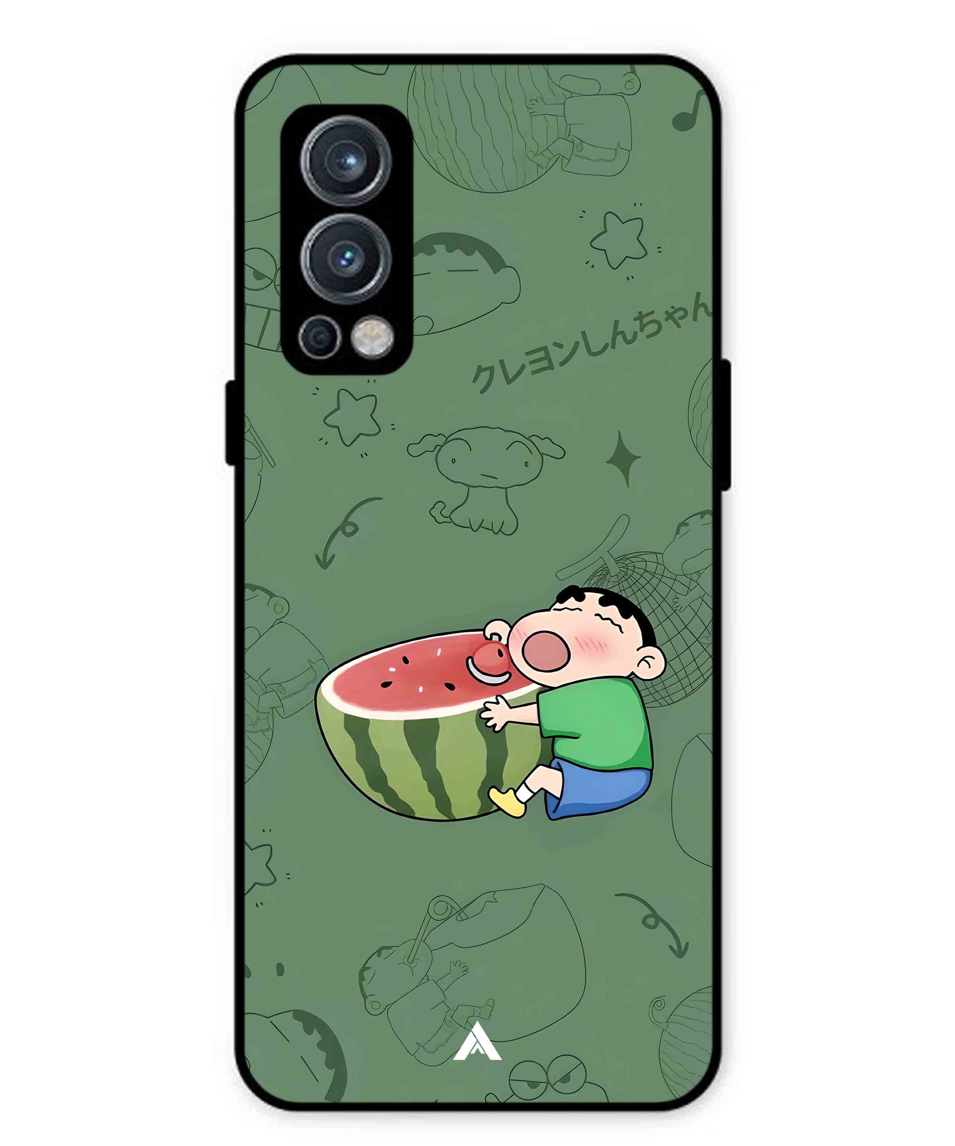 Melon Shinchan Metal Back Cover Phone Case for Oneplus Nord 2