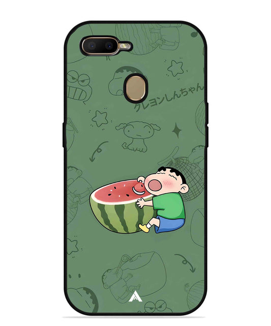 Melon Shinchan Metal Back Cover Phone Case for Oppo A12