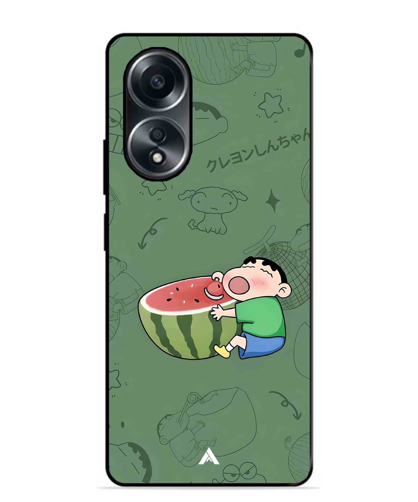 Melon Shinchan Metal Back Cover Phone Case for Oppo A58