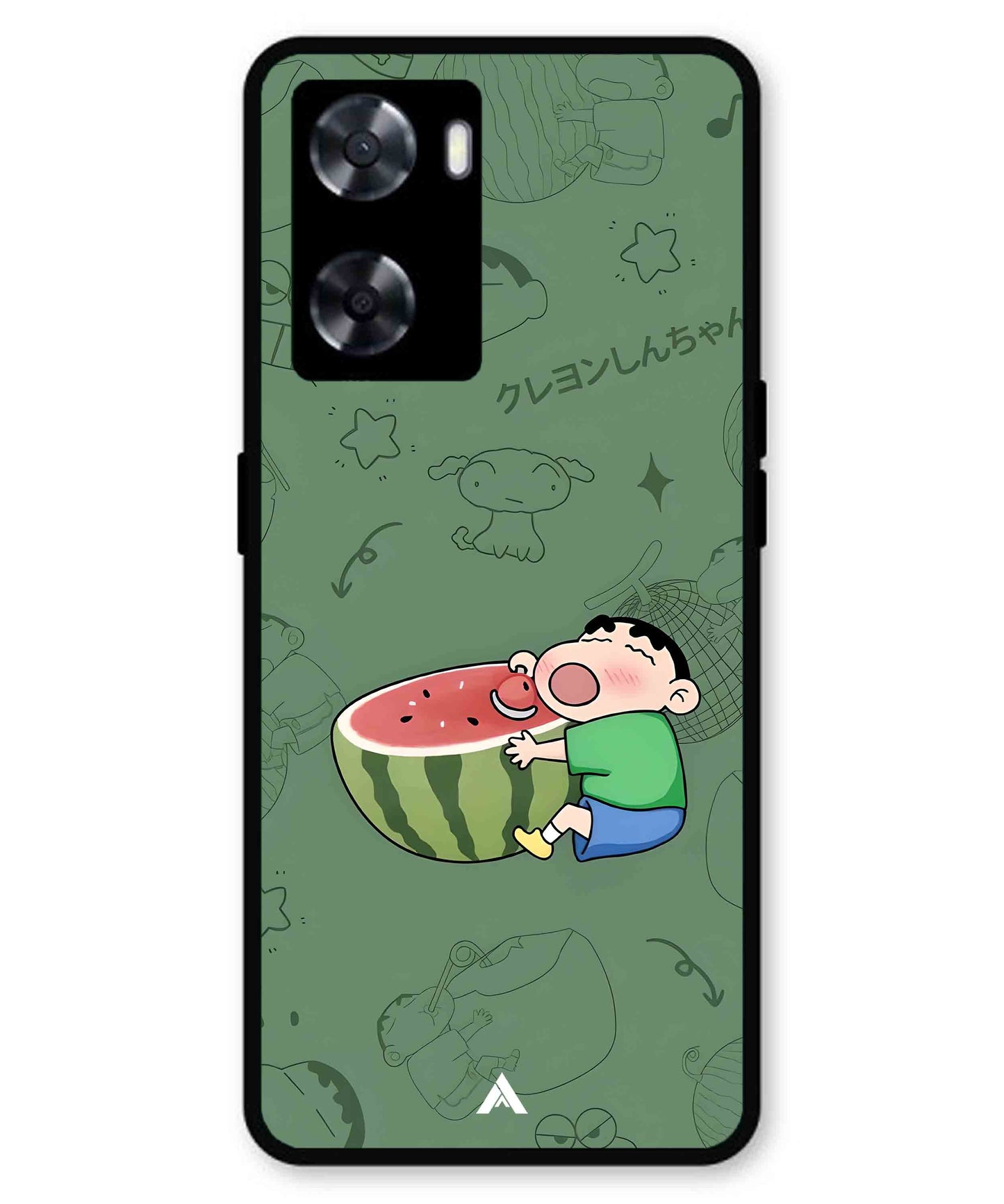 Melon Shinchan Metal Back Cover Phone Case for Oppo A77