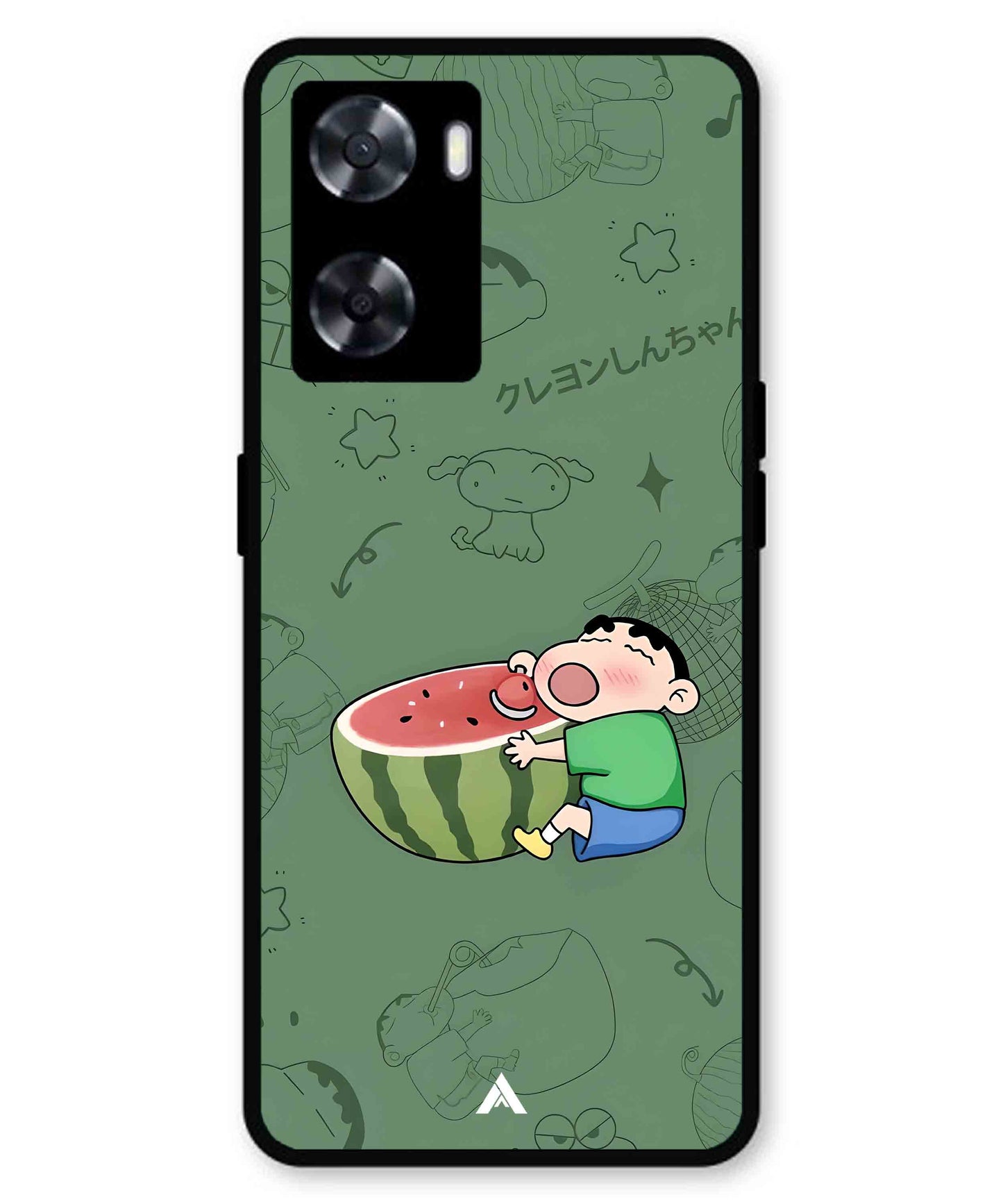 Melon Shinchan Metal Back Cover Phone Case for Oppo A77s