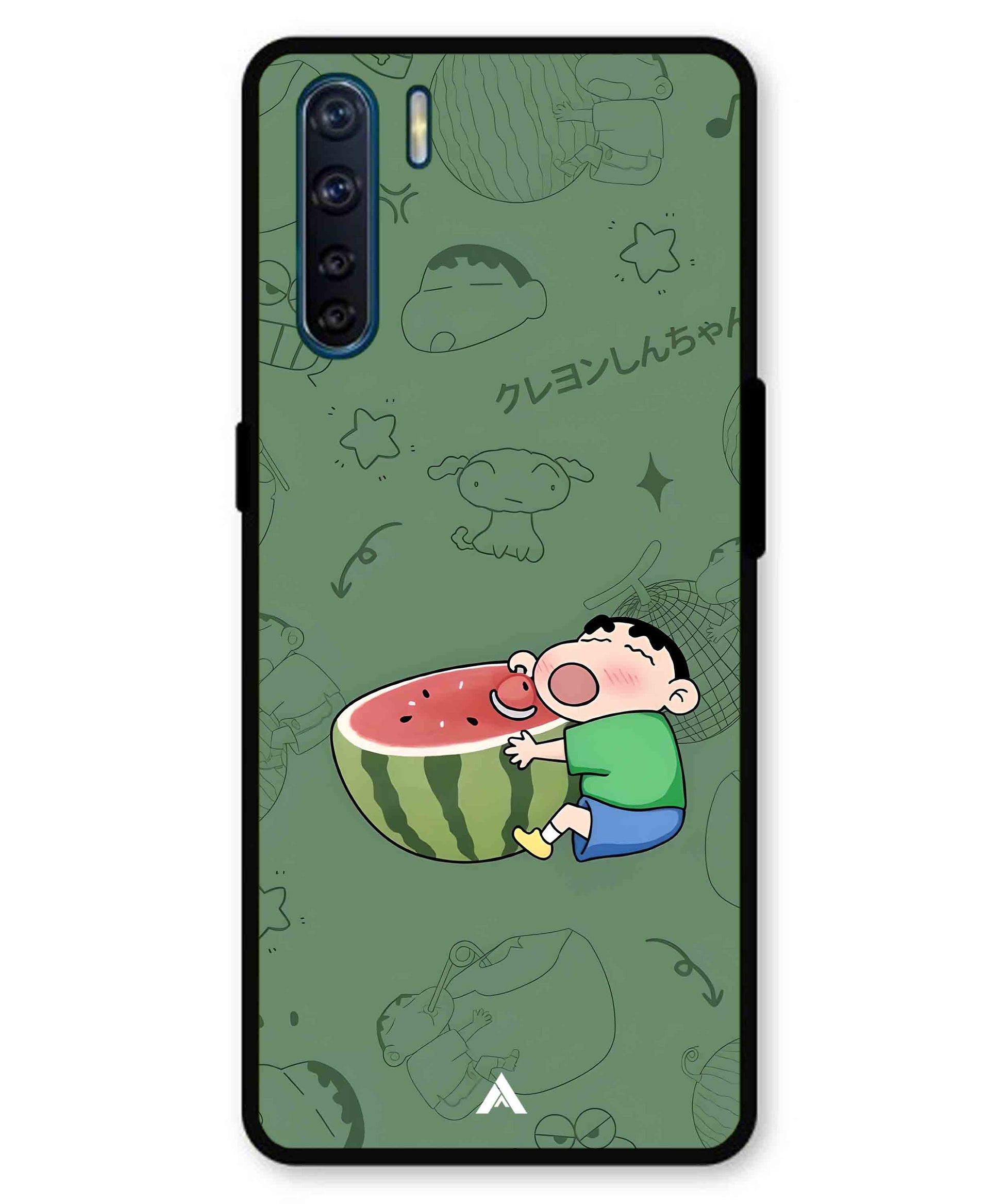 Melon Shinchan Metal Back Cover Phone Case for Oppo A91
