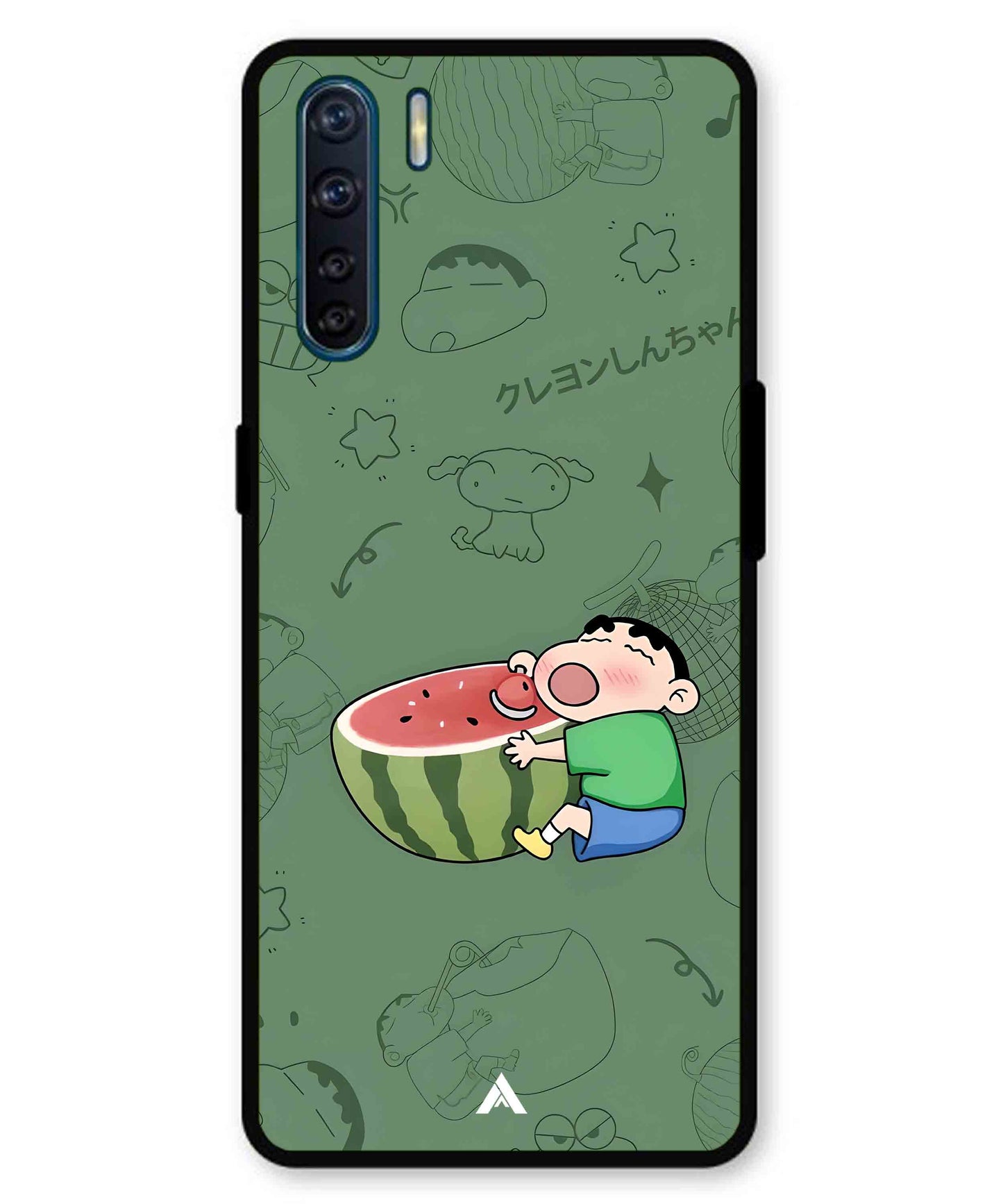 Melon Shinchan Metal Back Cover Phone Case for Oppo F15