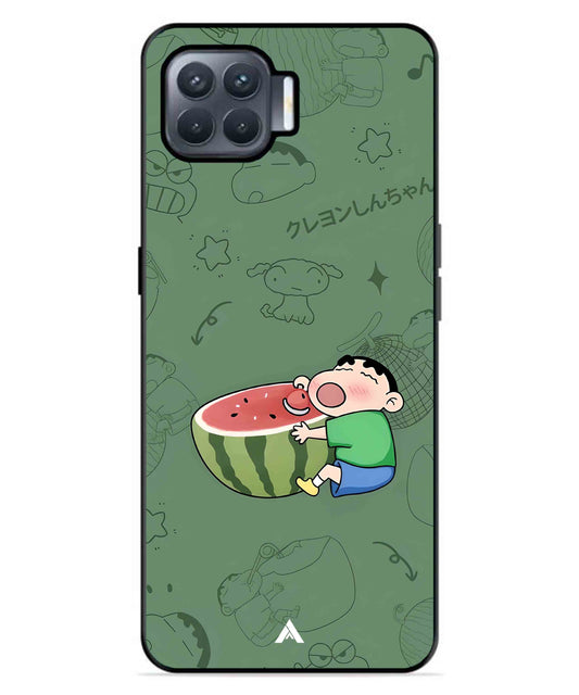 Melon Shinchan Metal Back Cover Phone Case for Oppo F17 Pro