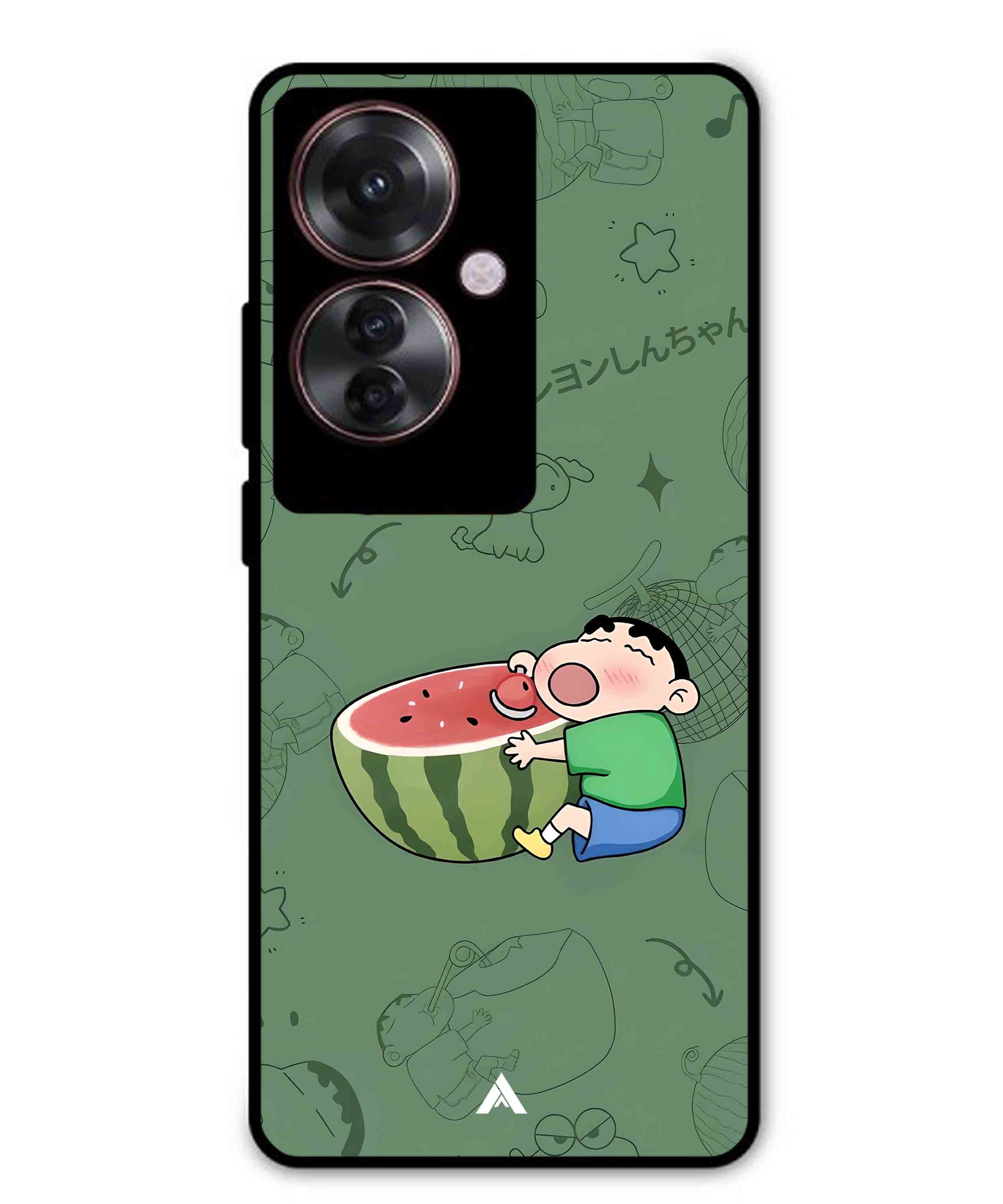 Melon Shinchan Metal Back Cover Phone Case for Oppo F25 Pro