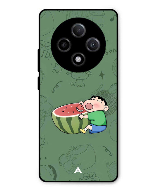 Melon Shinchan Metal Back Cover Phone Case for Oppo F27 Pro Plus