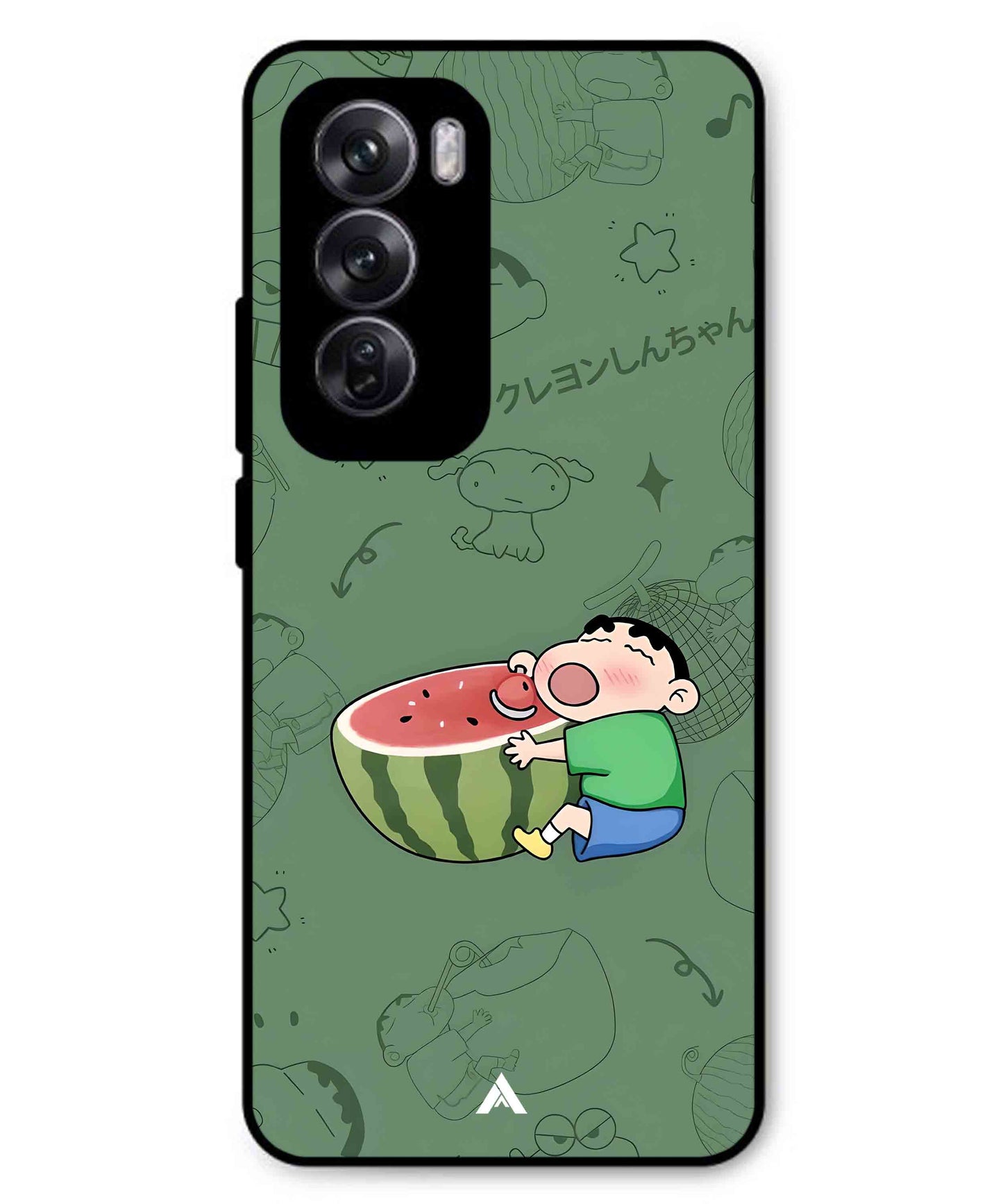 Melon Shinchan Metal Back Cover Phone Case for Oppo Reno 12