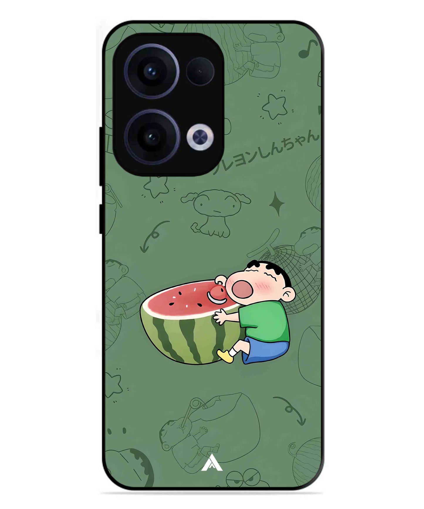 Melon Shinchan Metal Back Cover Phone Case for Oppo Reno 13