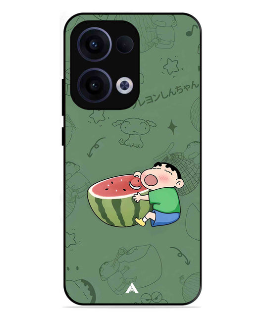Melon Shinchan Metal Back Cover Phone Case for Oppo Reno 13