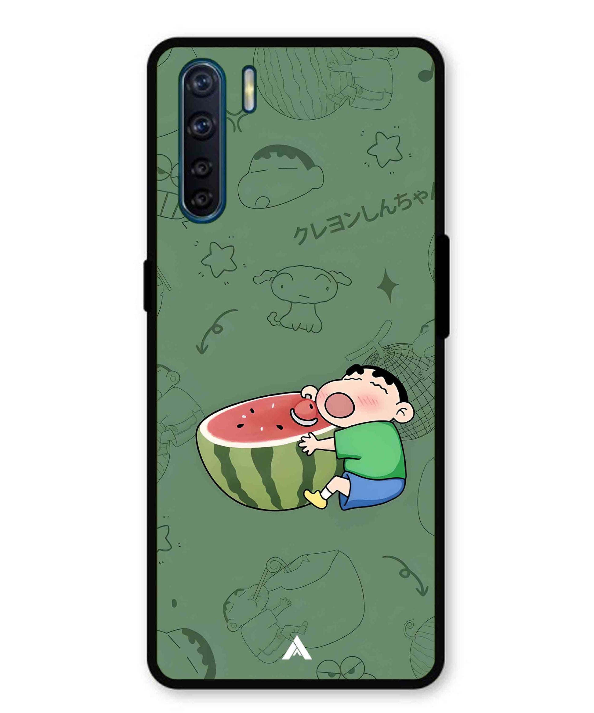 Melon Shinchan Metal Back Cover Phone Case for Oppo Reno 3